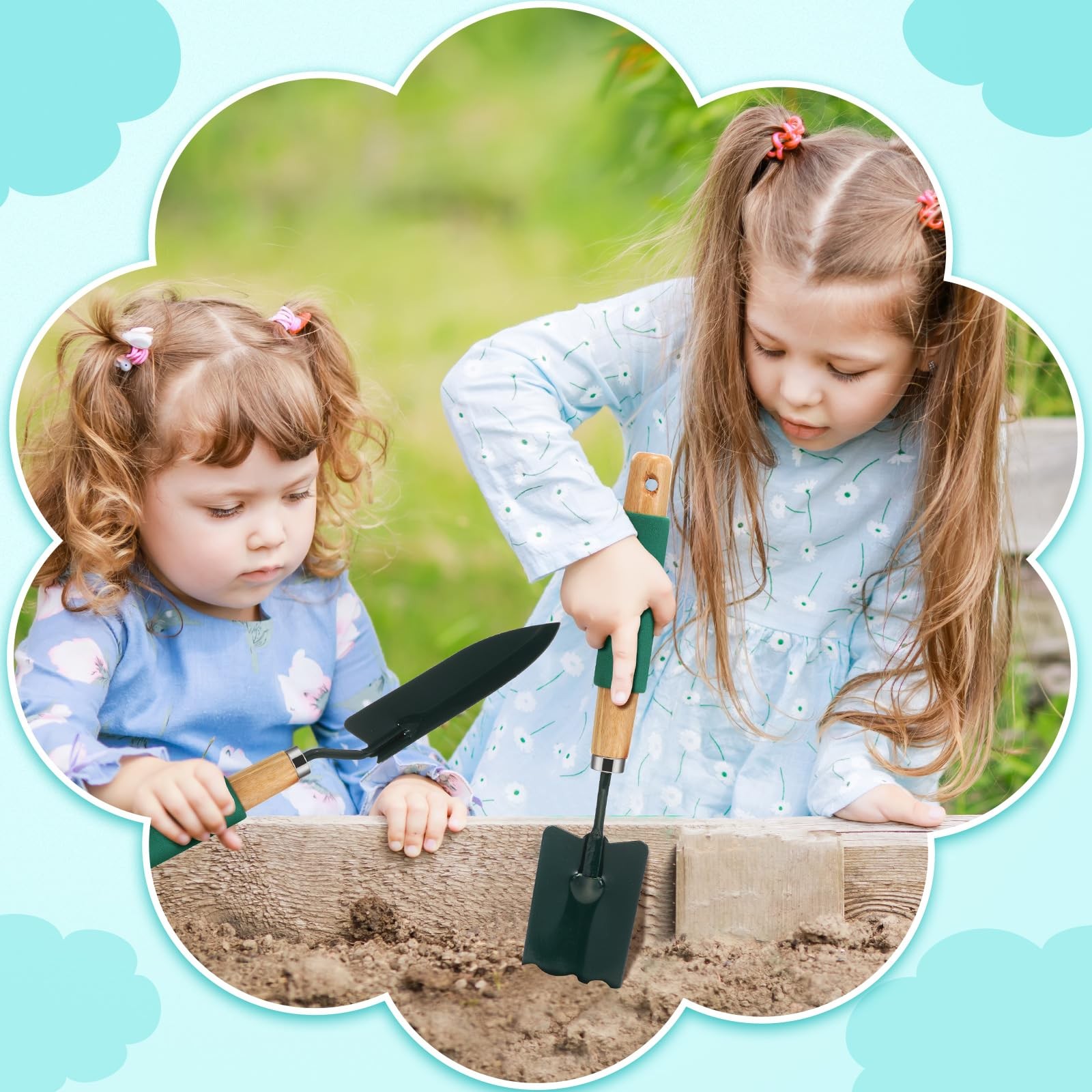 24 Pcs Garden Metal Shovel Digging Trowel Wood Handle Flower Soil Planting To…