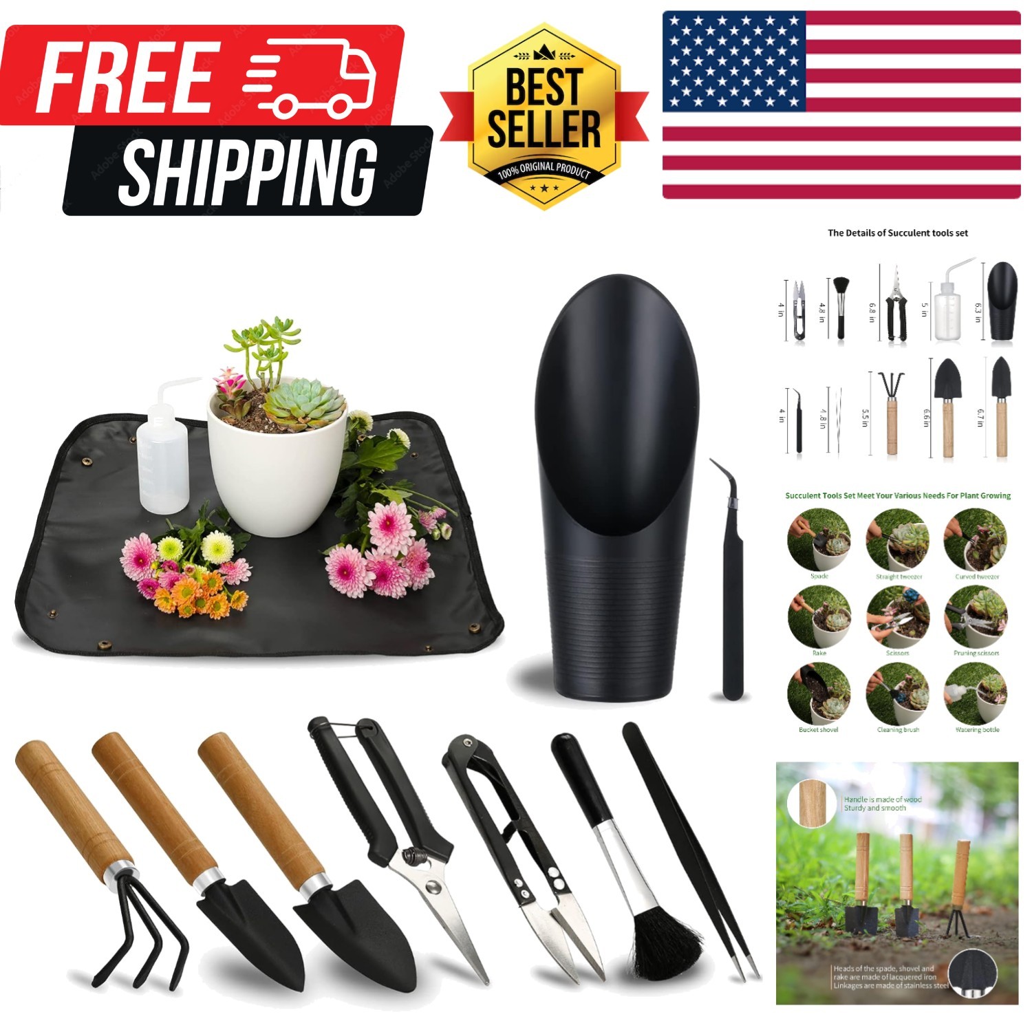 11Pcs Succulent Tools,Mini Garden Tools,Succulent Watering Tool as Plant Acce…