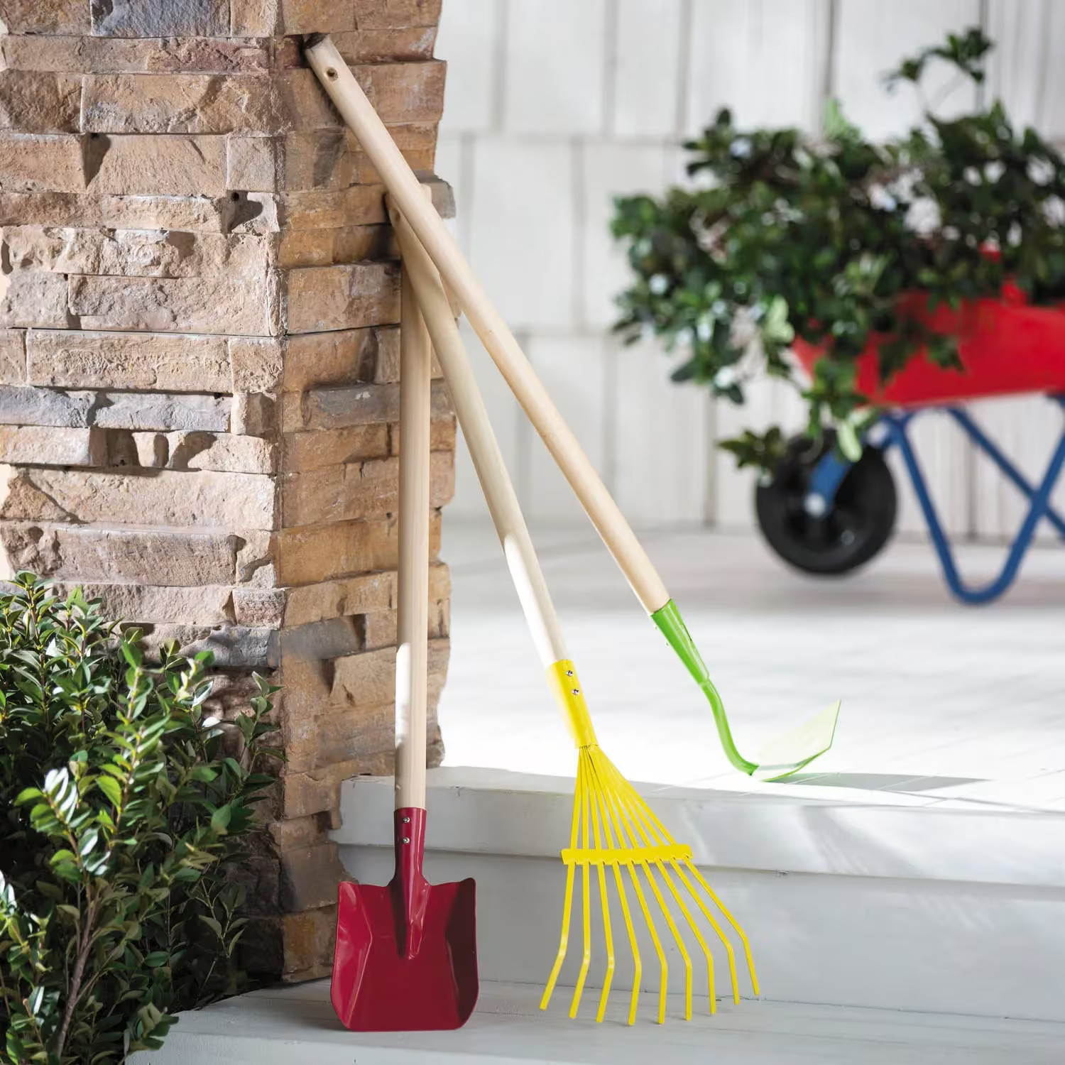 Shovel, Rake & Hoe Metal Garden Tools Set – 27 1/2″, 3 Pcs