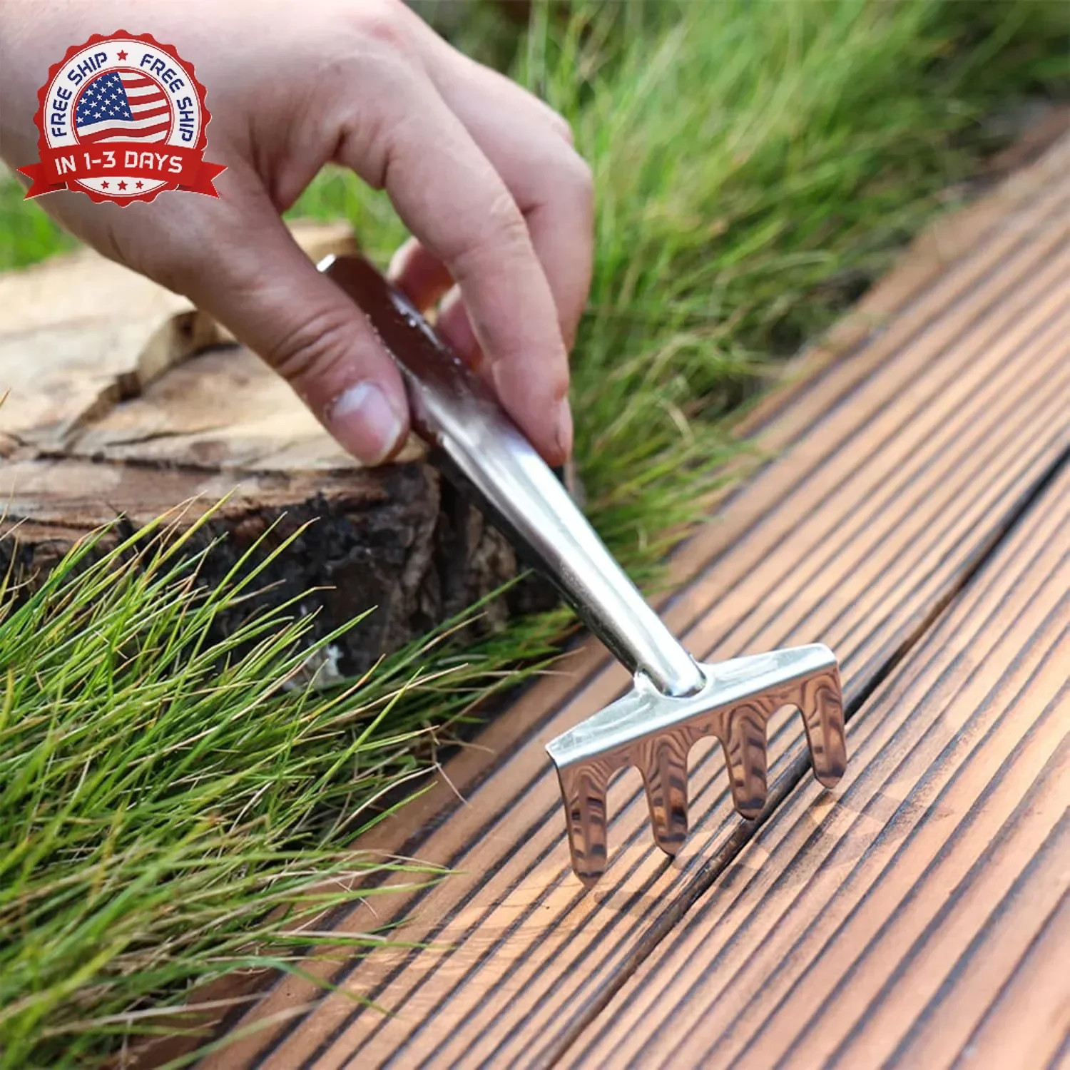 3 Pieces Mini Garden Tools Set, Stainless Steel Shovel Rake Spade Gardening Kit