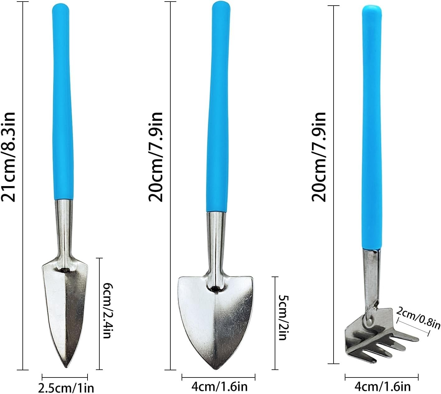 Mini Gardening Tools, 3Pcs Stainless Succulent Tools Kit Shovel Rake Trowel, …