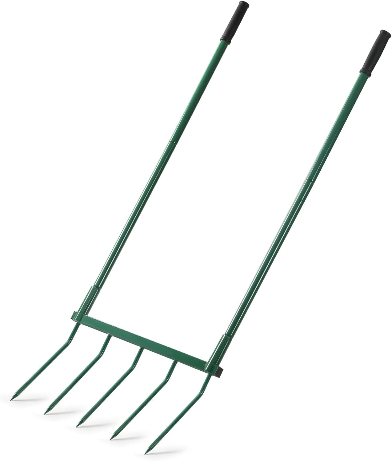 Broadfork Garden Tool with Steel Handle Heavy Duty Five Tines Broad Fork for Gar