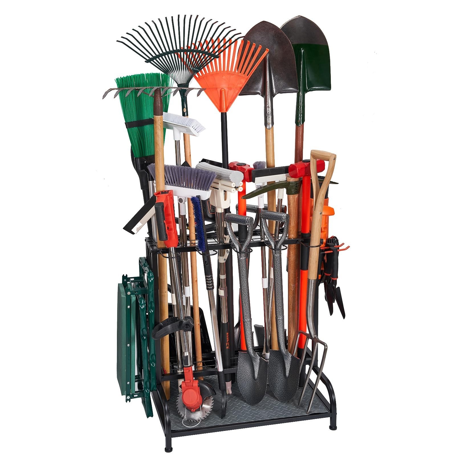 Garden Tool Organizer, Yard Tools Rack Holds 55 Long-Handled Tools/Rakes/Broo…