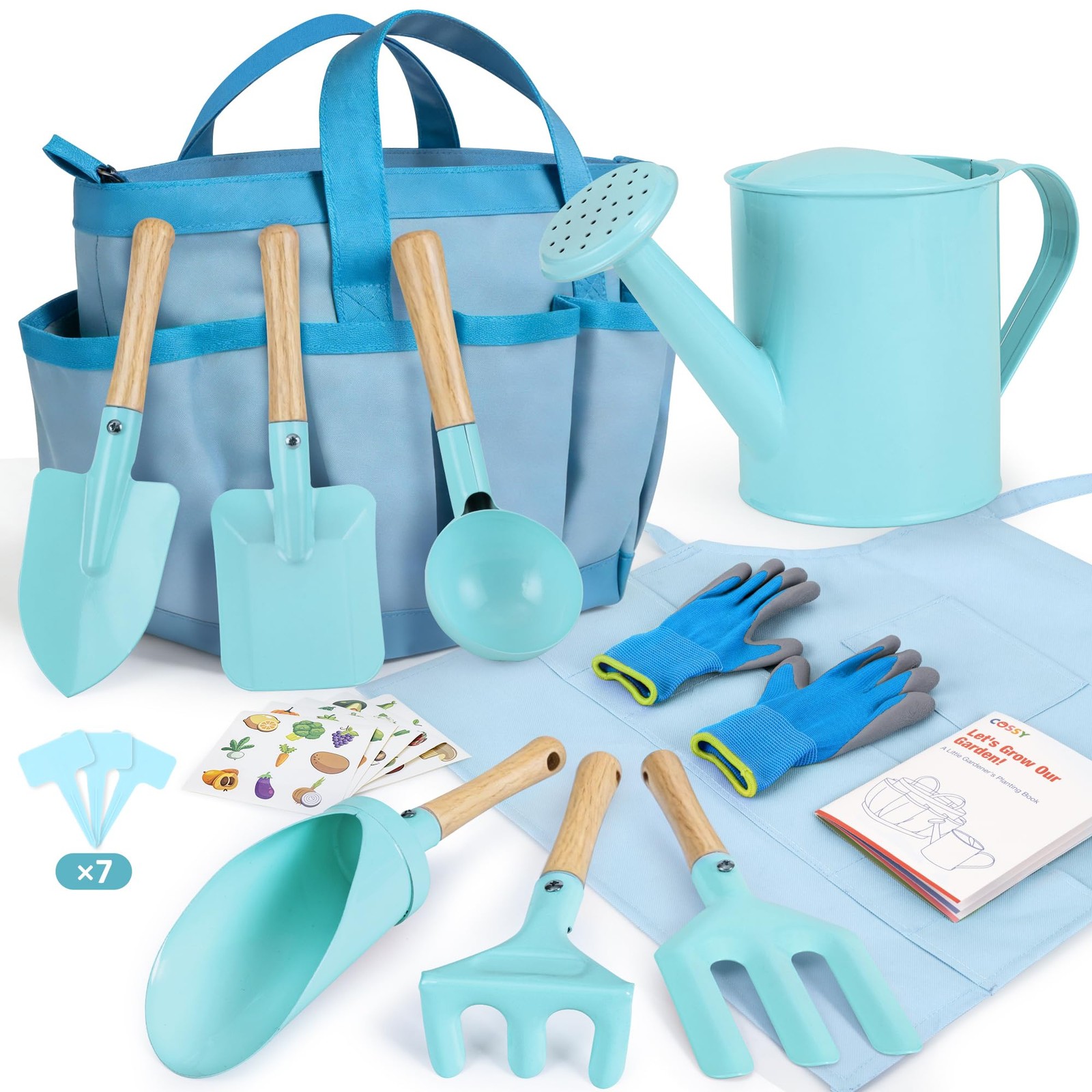 Kids Gardening Set, 13PCS Garden Tool Kit for Kids and Toddlers Boys Girls, I…