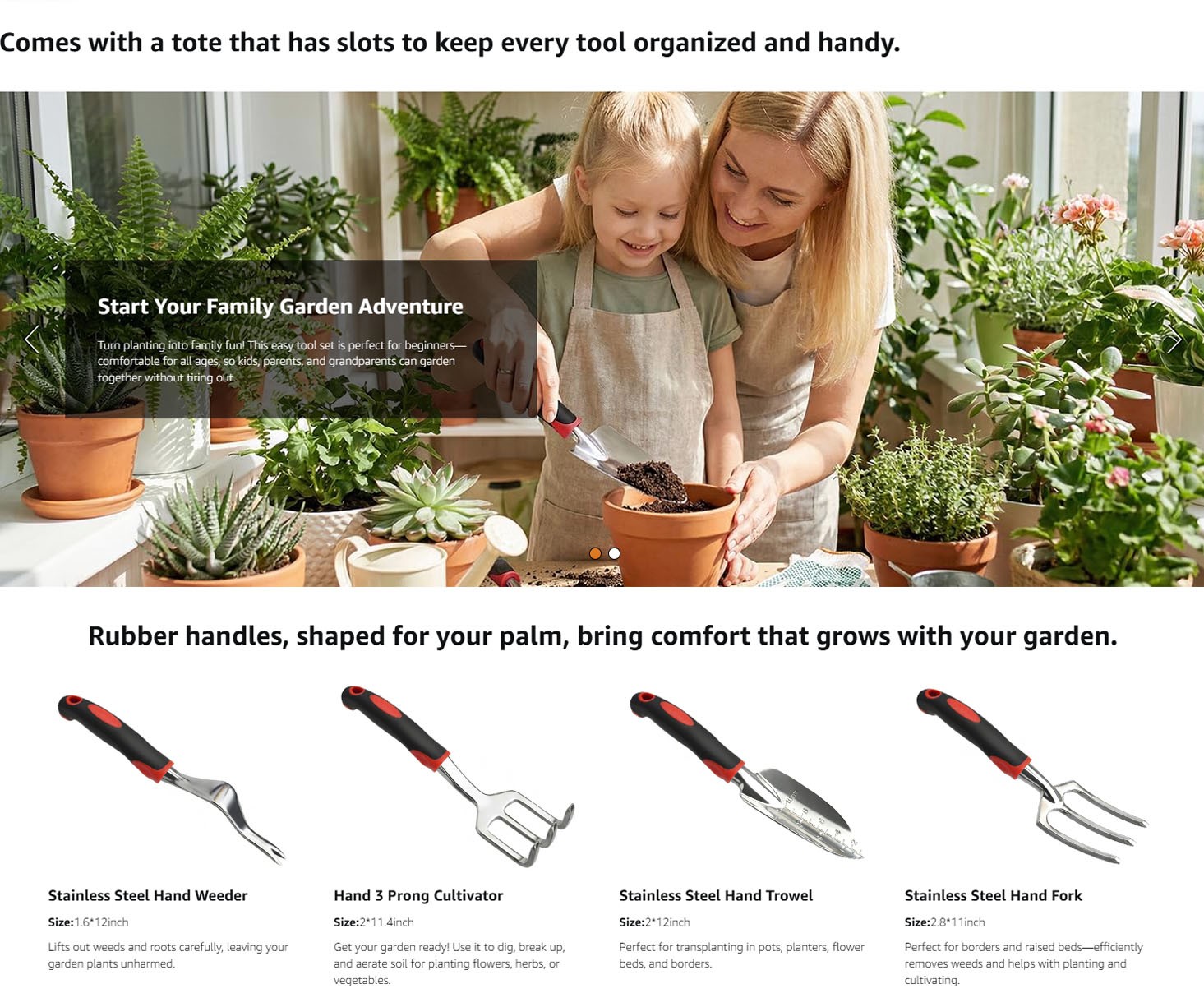 Home Garden Tools Set 30 Piece Stainless Steel Gardening Kit with Vintage Bag