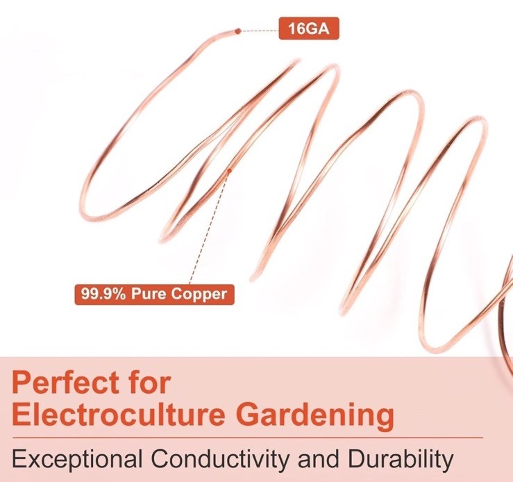 65 Feet Pure Copper Electroculture Gardening Antenna Enhanced Growth ~ 16 Gauge