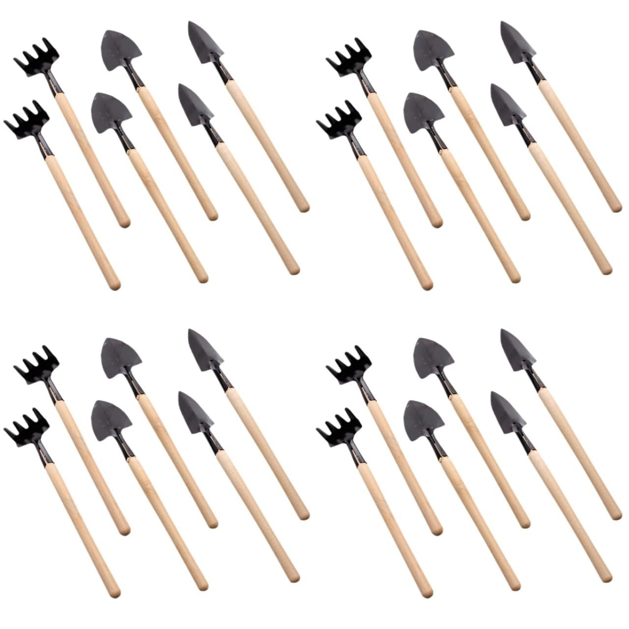 24pcs Mini Gardening Tools Set – Miniature Rake Trowel and Shovel with Smooth…