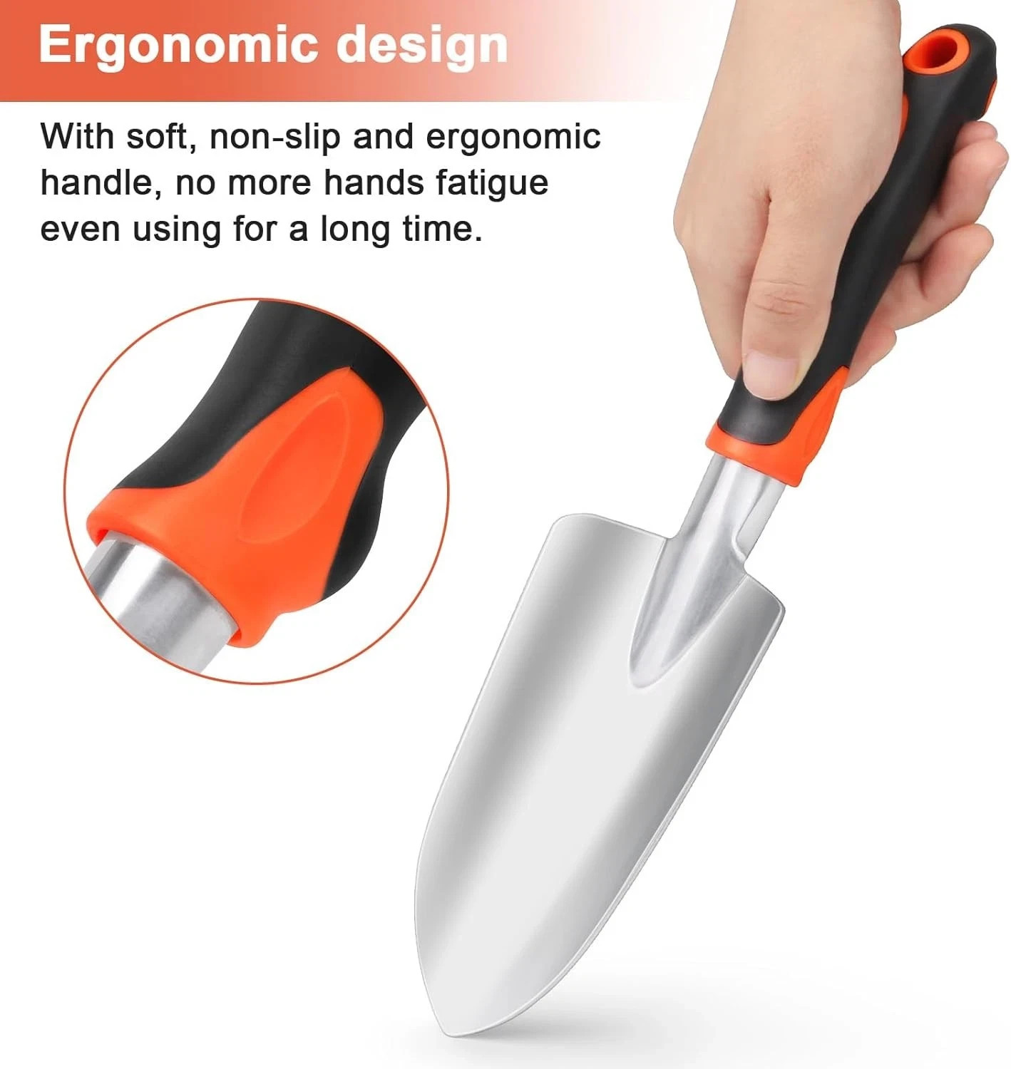 Heavy Duty Garden Hand Trowel Aluminum Alloy Digging Shovel Ergonomic Grip