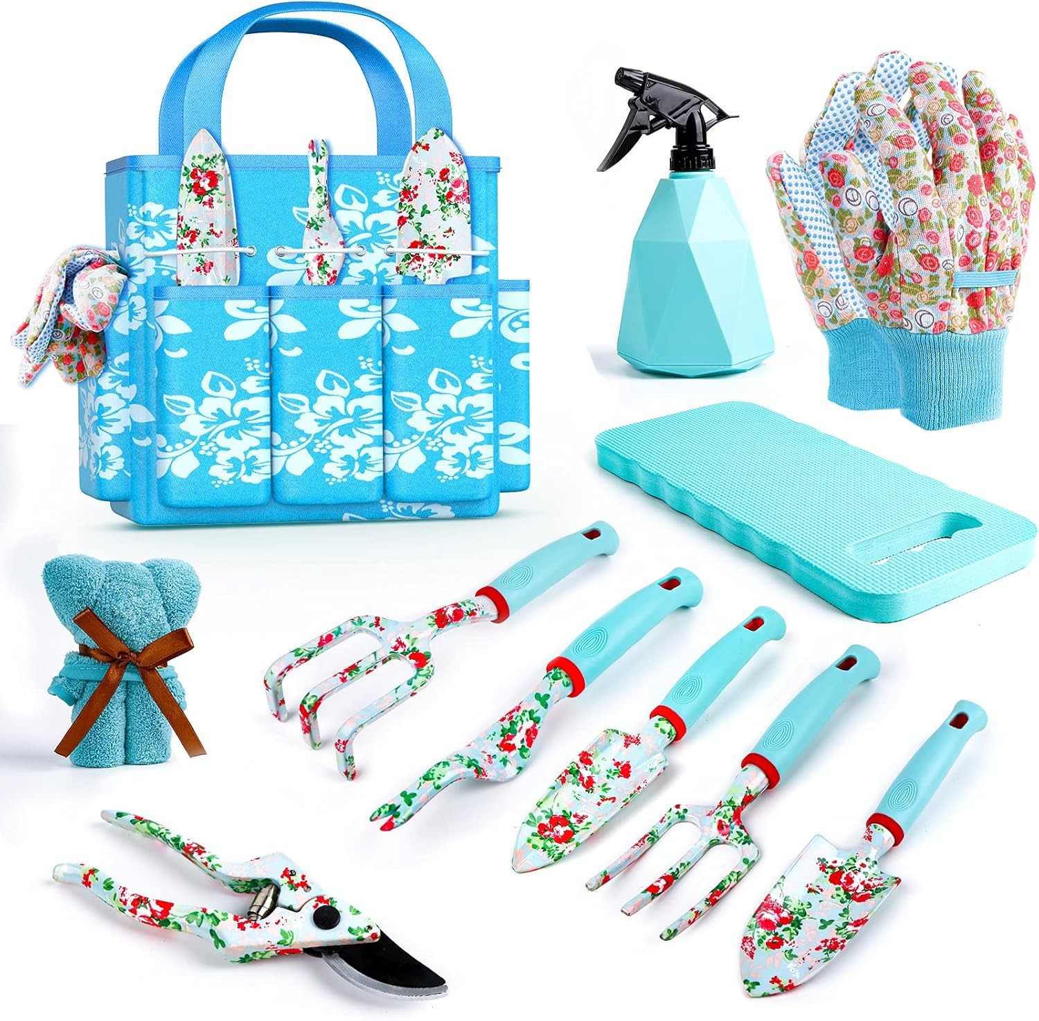 10Pcs Floral Garden Tool Set Ergonomic Gardening Hand Tools Gifts with Case