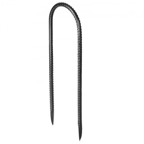 Rebar Stakes, 12-Inch, Heavy-Duty 0.32 in Diameter U Shape, Galvanized Steel Gr