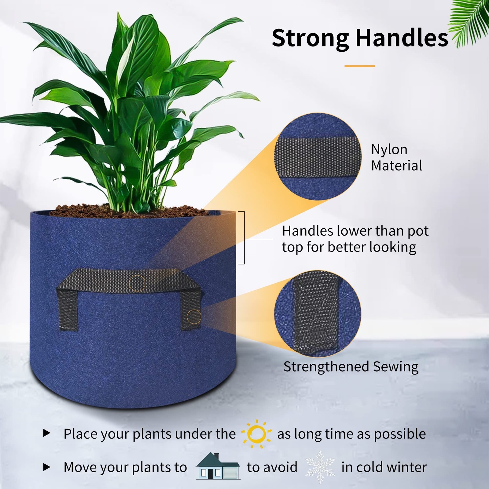 HAOWIN 400G Thickest 7-Pack Colorful Plant Grow Bags, Fabric Pots 10 Gallon 7…