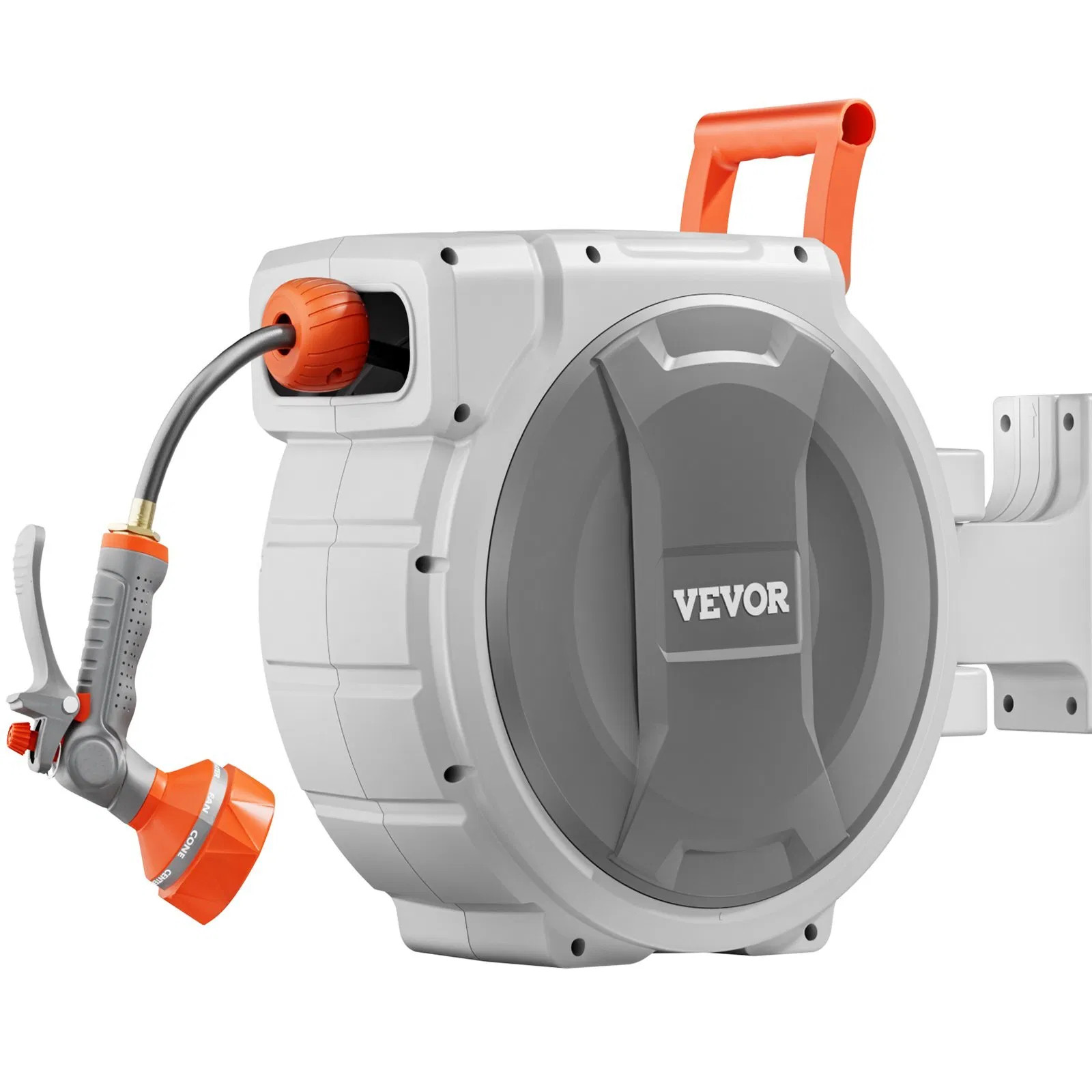 Retractable Garden Hose Reel, 1/2 Inch x 65 ft Wall Mounted Hose Reel, Heavy Dut