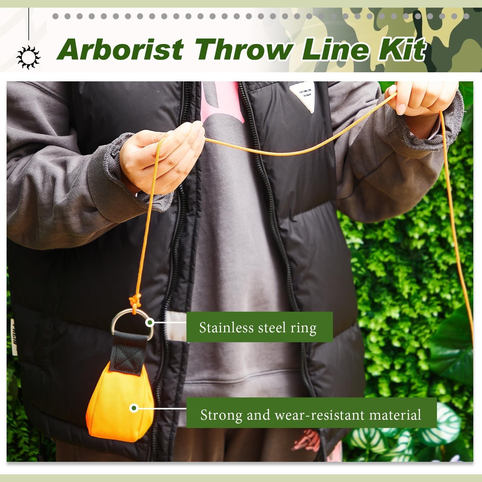 3 Pcs Arborist Throw Line Kit and Cube Bundle 64L Folding Arborist Throw Line…