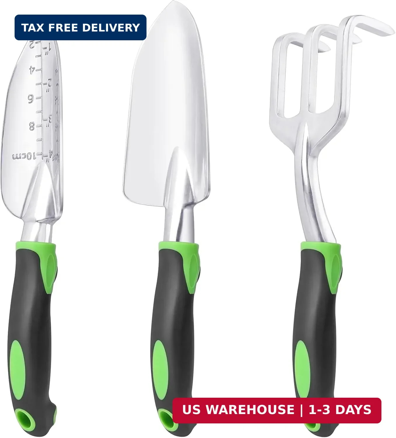 Garden Tools Set, 3 Pack Heavy Duty Gardening Tools Set Include Garden Shovel, T