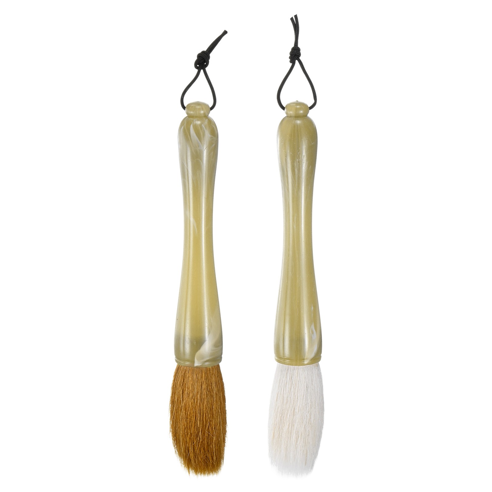 1-Set Plant Brush, Imitation Jade Garden Tool Brush [Yellow/White Bristle]