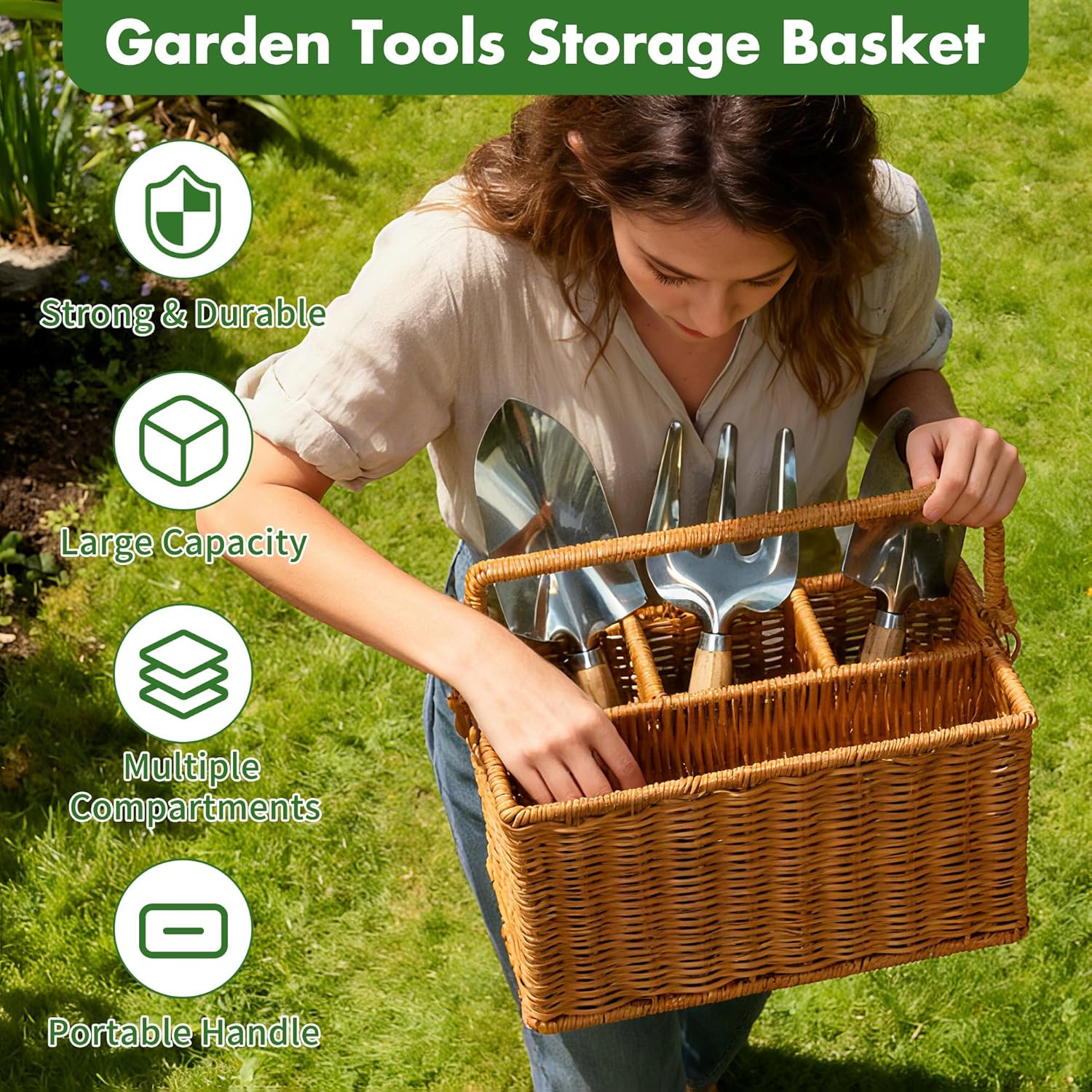 Gardening Gifts for Women 12 Pcs Garden Tools Set with Basket Heavy Duty