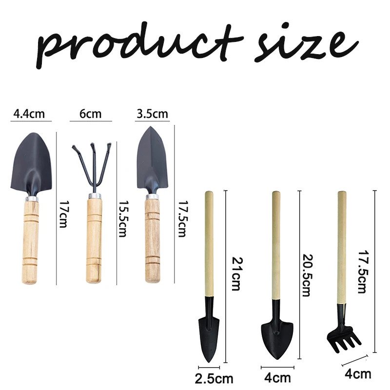 3Pc/1Set Mini Gardening Tools Set Portable Small Gardening Tool with Handles Sho