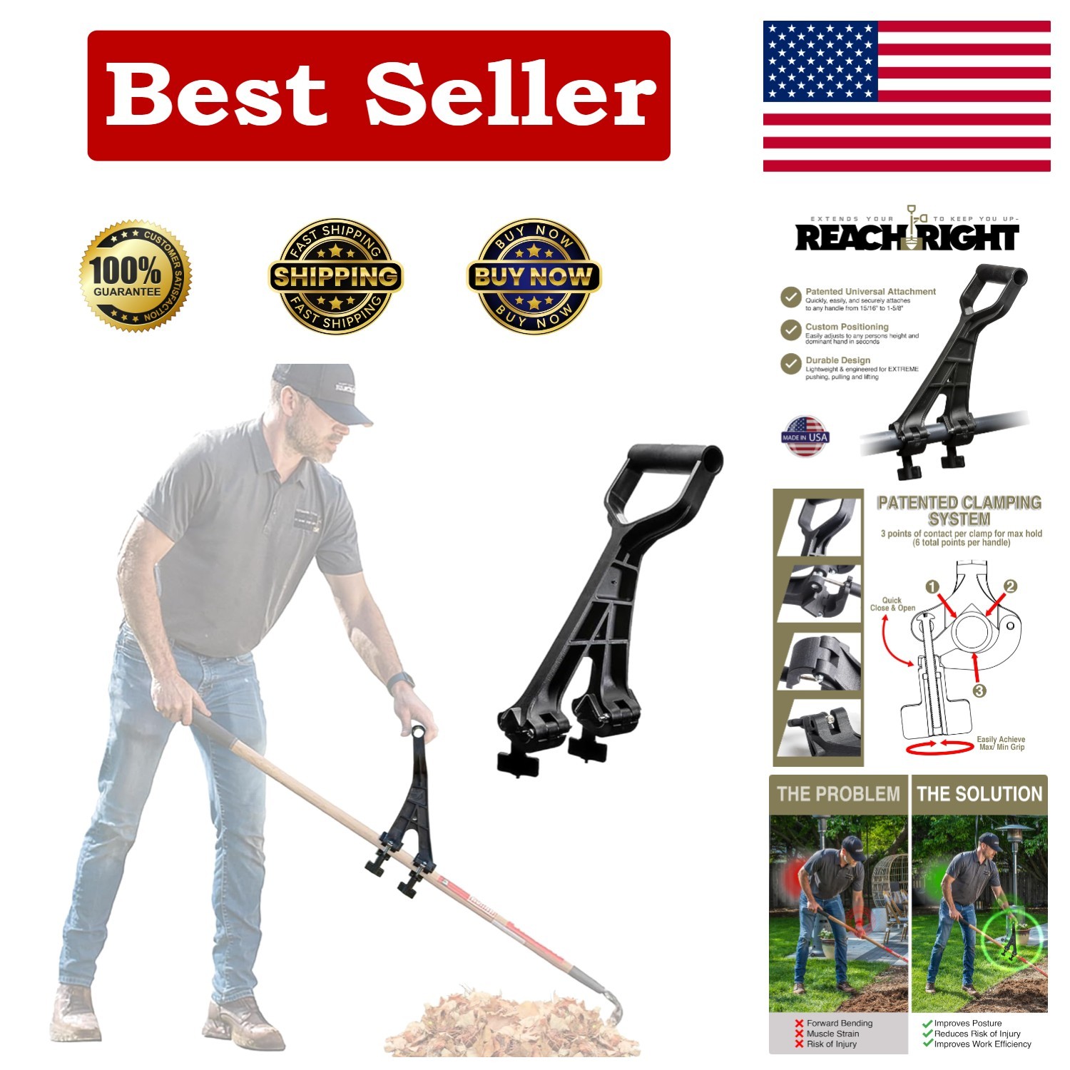 Ergonomic Universal Handle Attachment for Weedeater & Gardening Tools