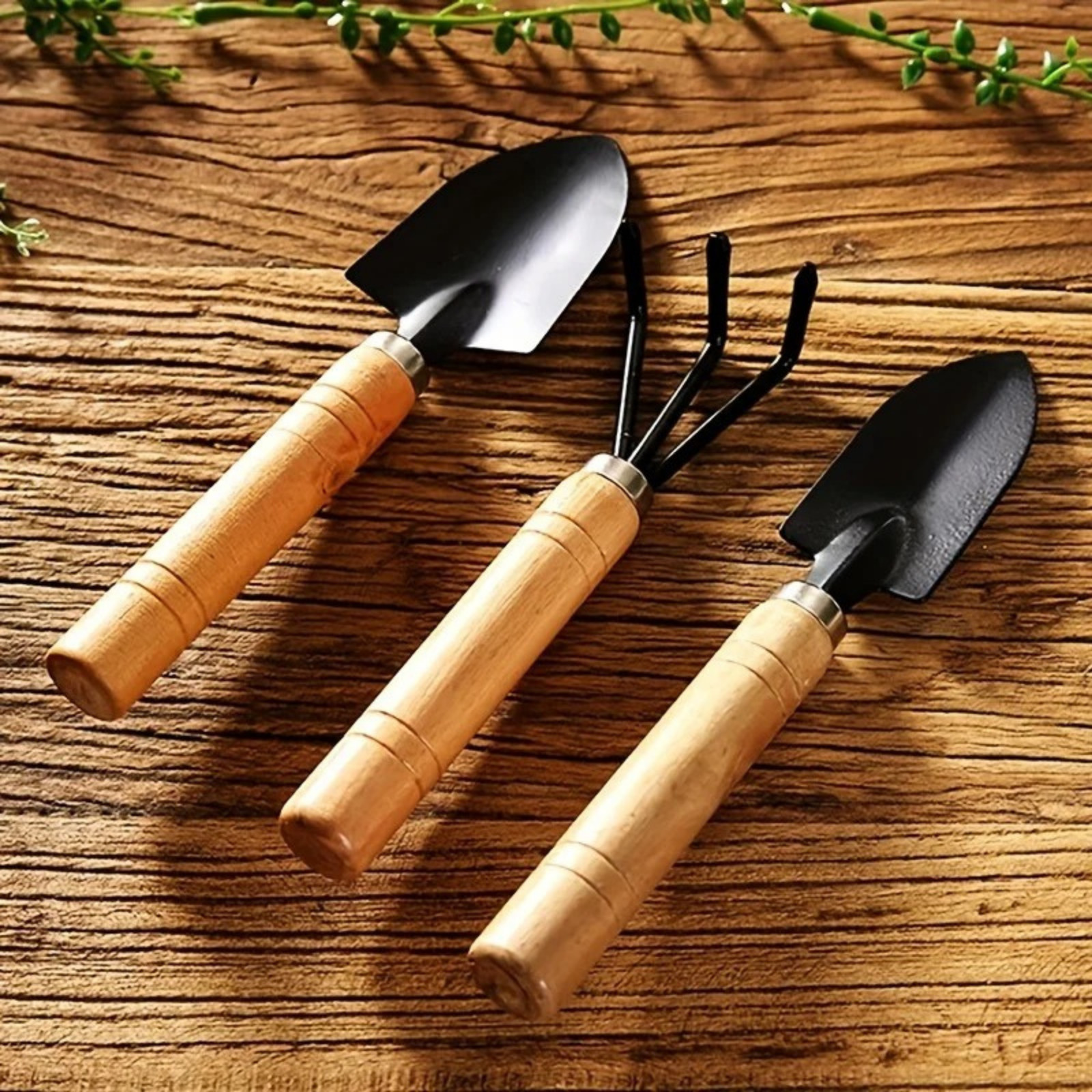 3PCS Mini Garden Tool Set Spade Rake Shovel Home Gardening Planting Kit