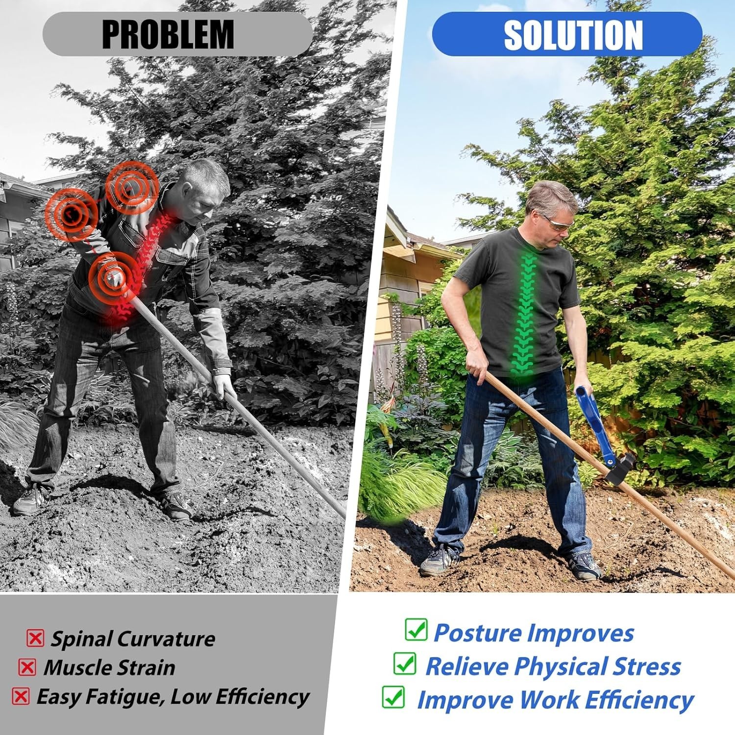 Universal Fit Garden Shovel Handle Extension