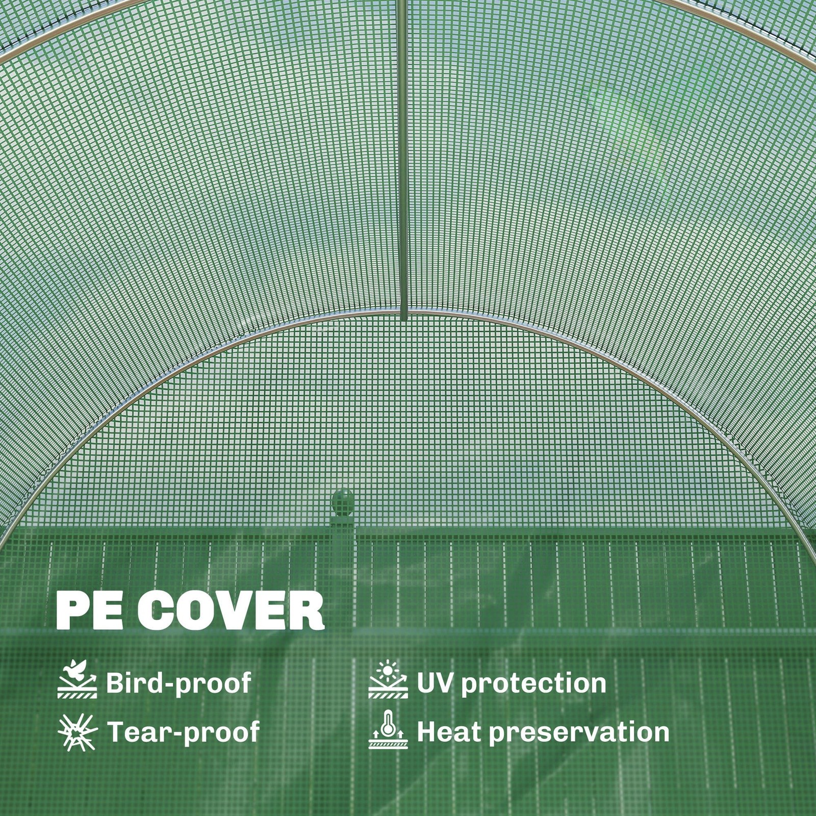 Outsunny 15 X 7 X 7 Walk-In Tunnel Greenhouse Garden Green House Roll-Up Door