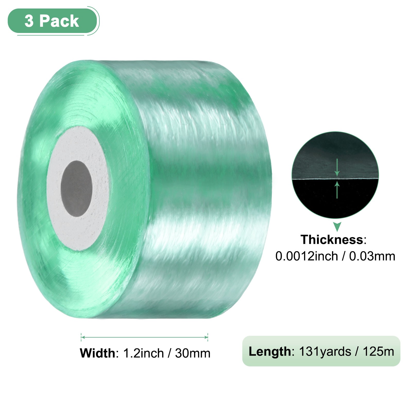 3-Pack Grafting Tape, 131yards x 1.2″( L x W) Tree Grafting Tape Per Pack