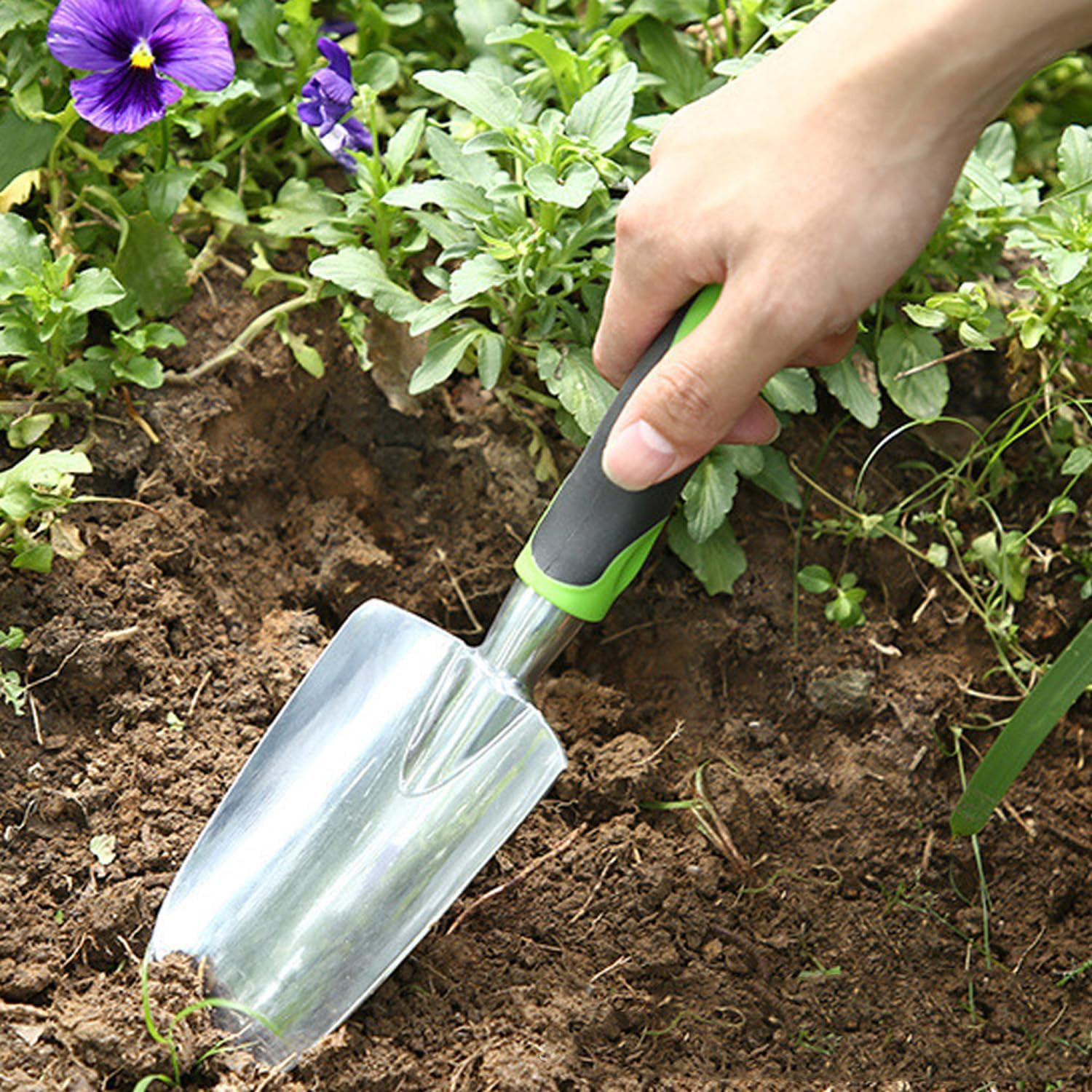 Garden Tool Shovel for Digging Gardening Trowel for Lawn Planting Alloy Spade Pl