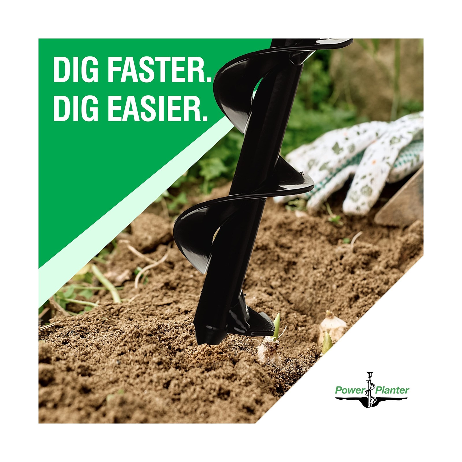 Power Planter Flower Planting Auger & Grass Plug Tool – Compact… USA Fast Ship