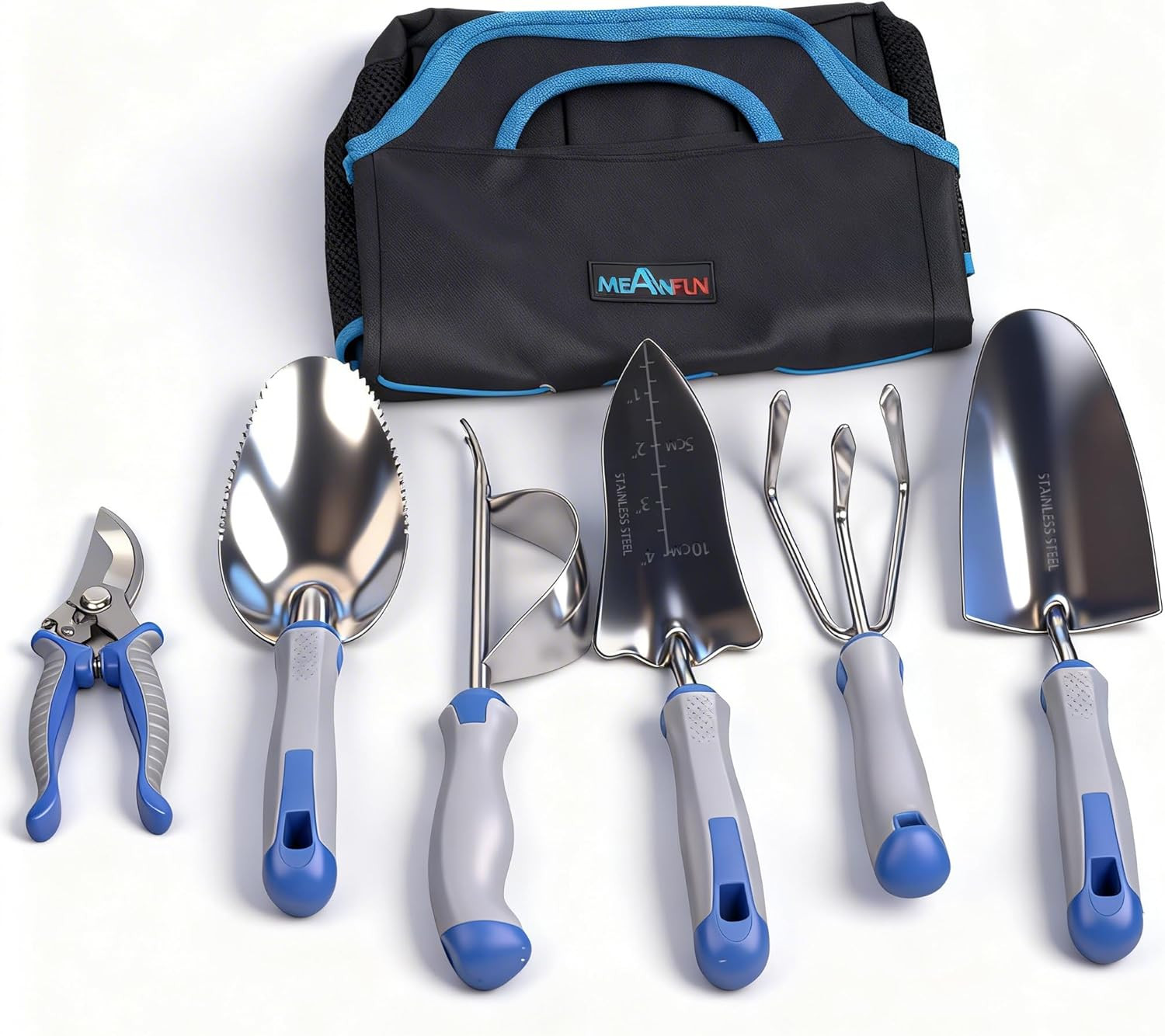 8-Piece Gardening Tools Set, Rust-Proof Stainless Steel Garden Tool with Ergonom