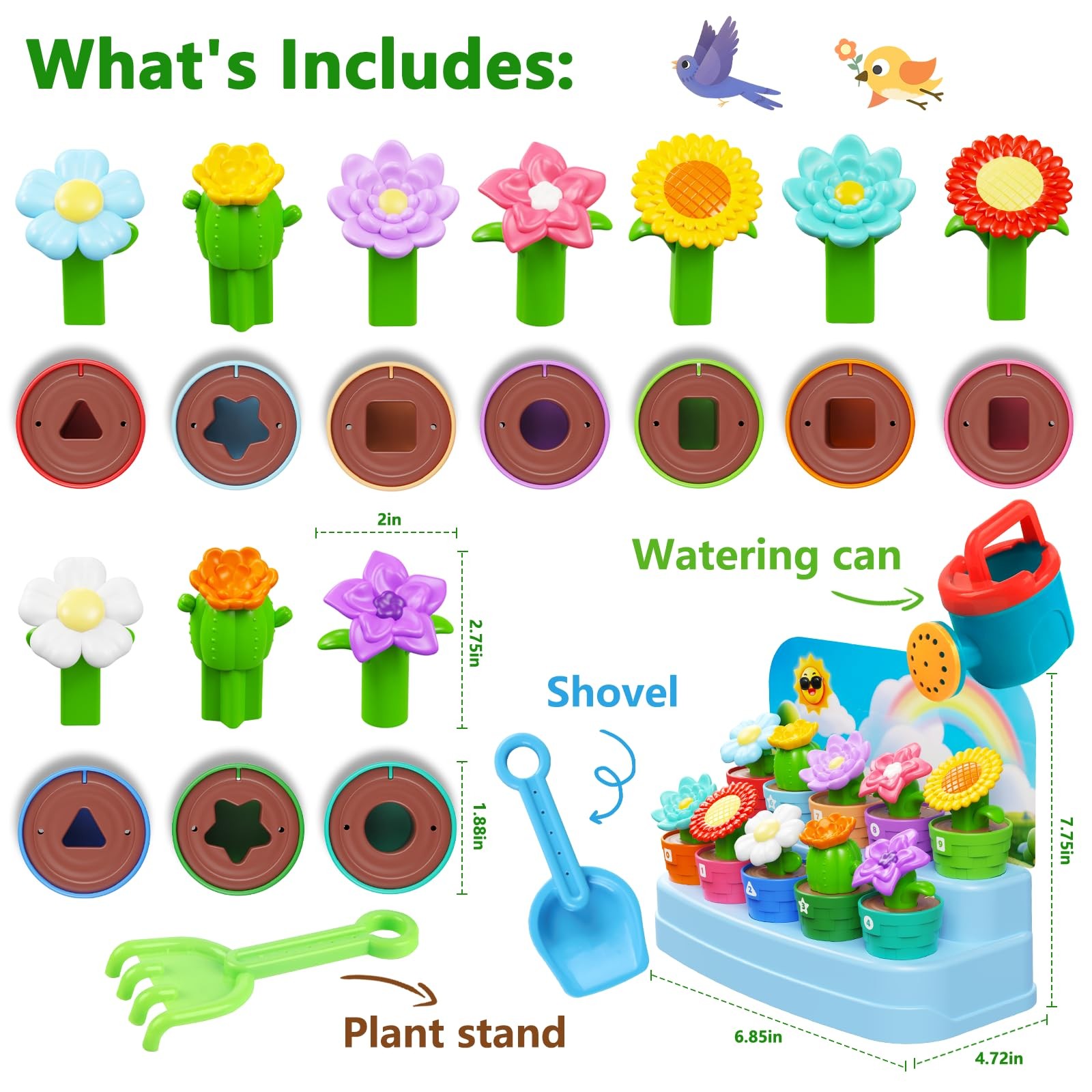 Montessori Toys for 1-2 year old, Toddlers Outdoor & Indoor Gardening Toys wi…