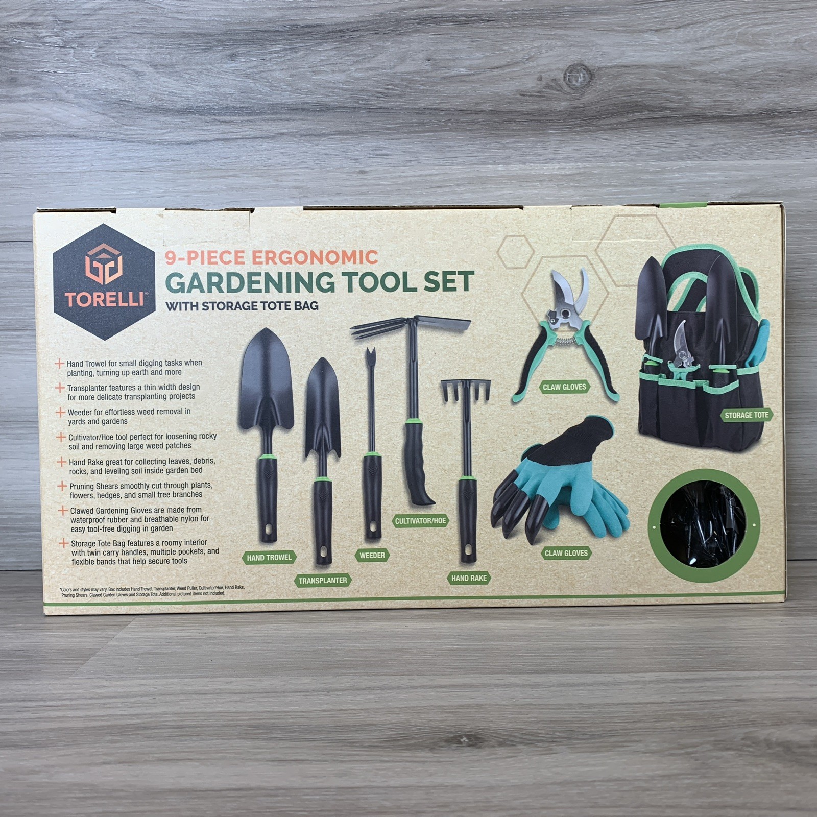 Garden Tools Set, 9 Pcs Gardening Supplies Hand Tool Kit for Women Men Gardener