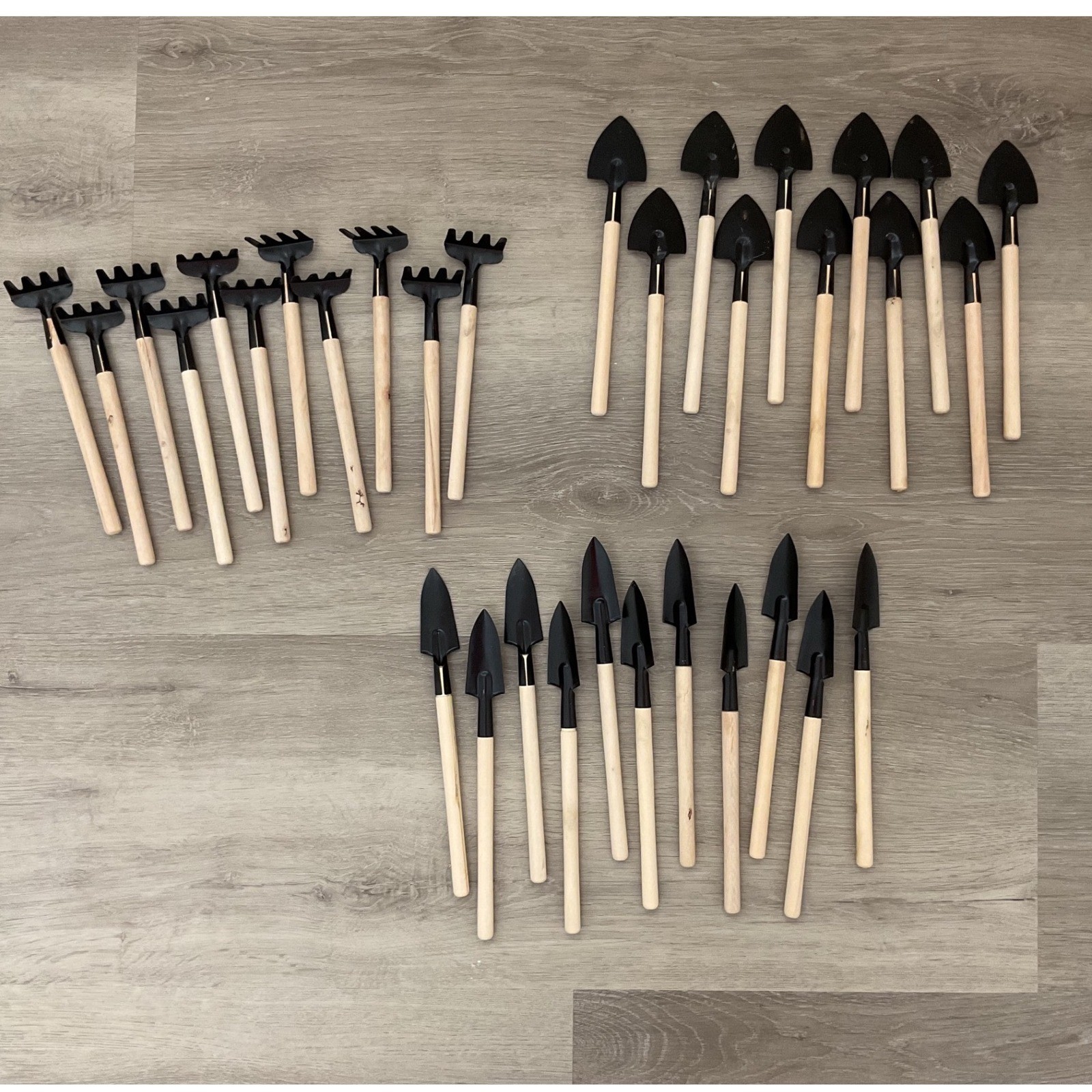 33 pc Mini Garden Tool Metal Wood Handles Succulent Terrarium Rake Shovel Spade
