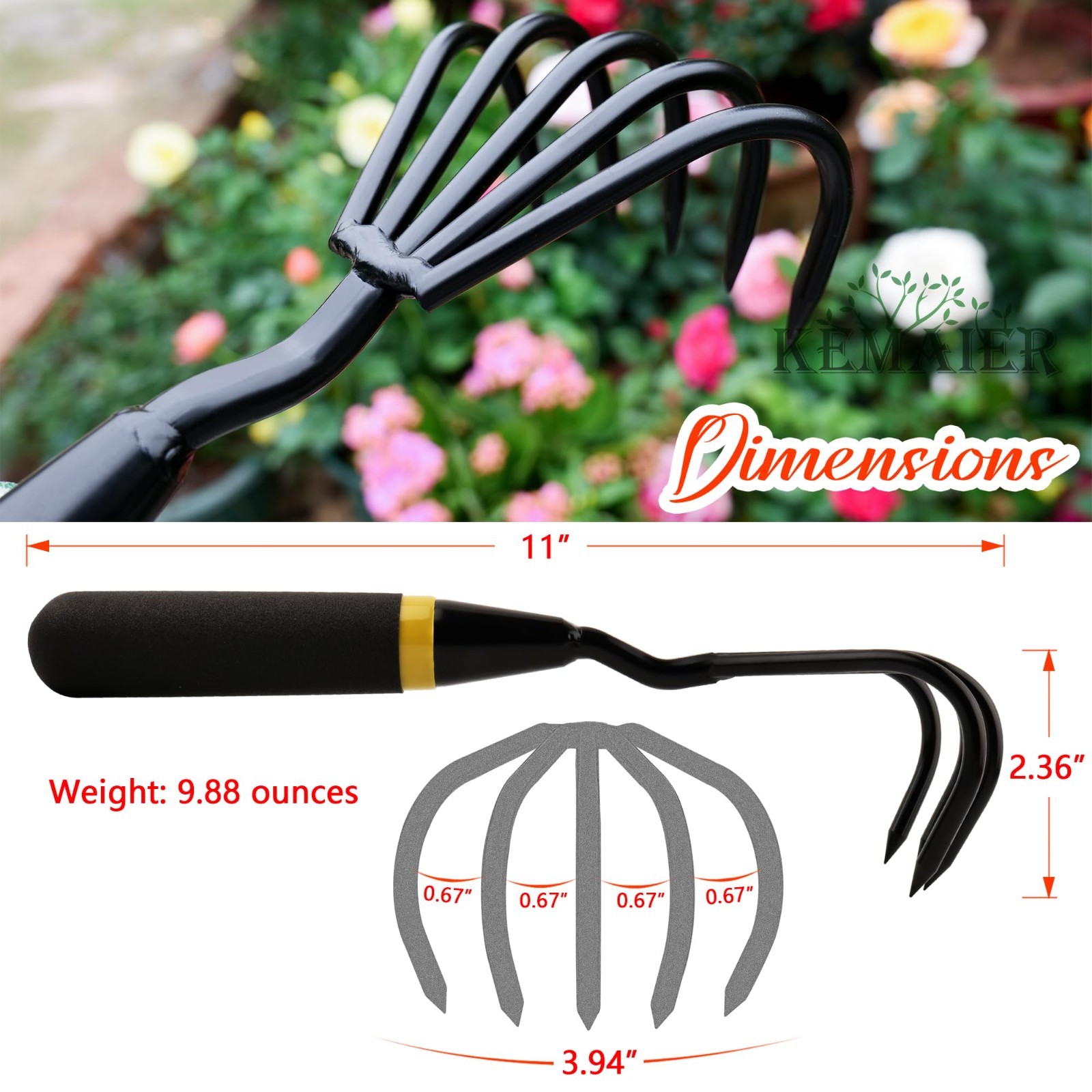 Heavy-Duty Stainless Steel Garden Tool Set – Cultivator, Trowel, Weeders & Shove