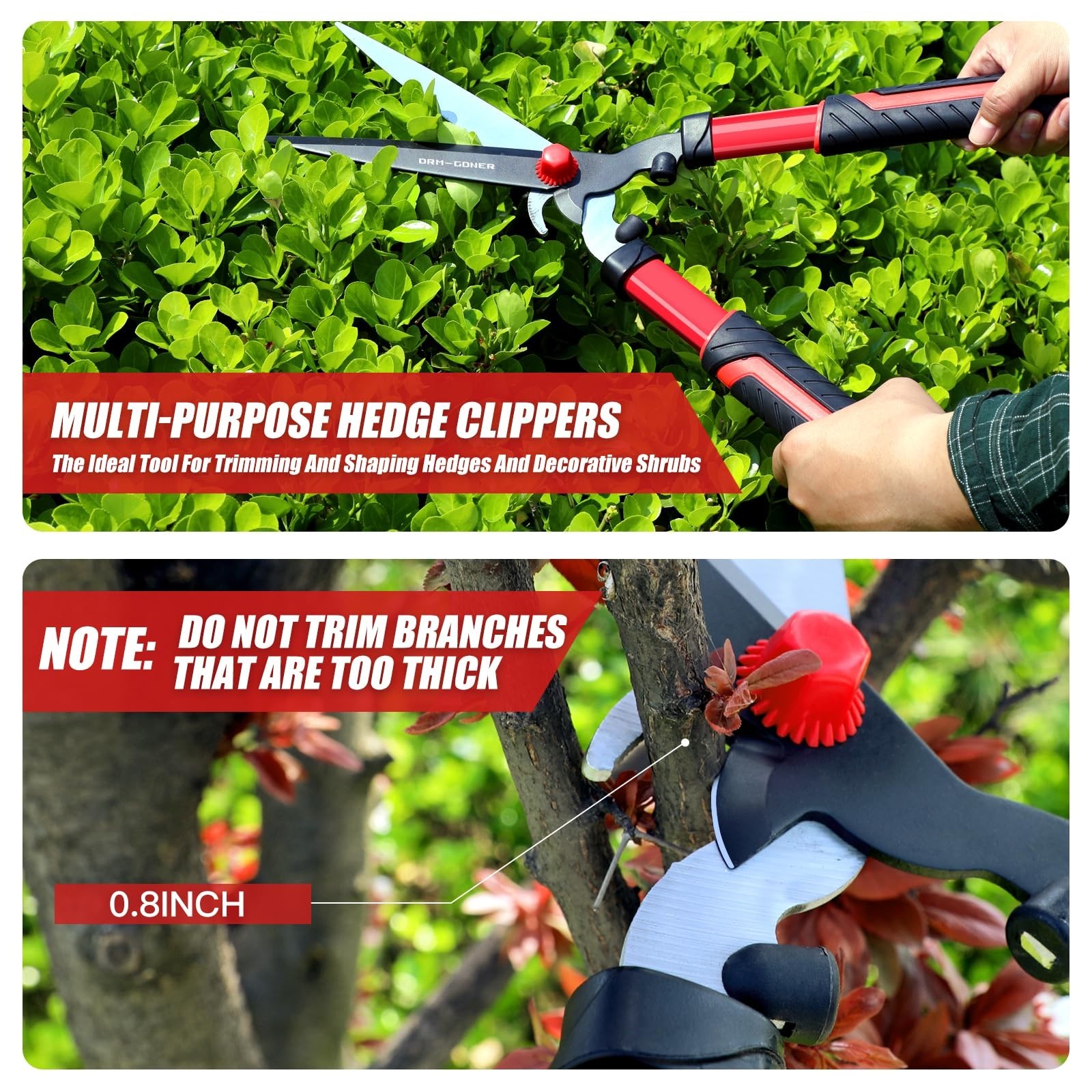 Garden Hedge Shear with Bypass Shear,Garden Hedge Trimmer with Shock Absorbin…