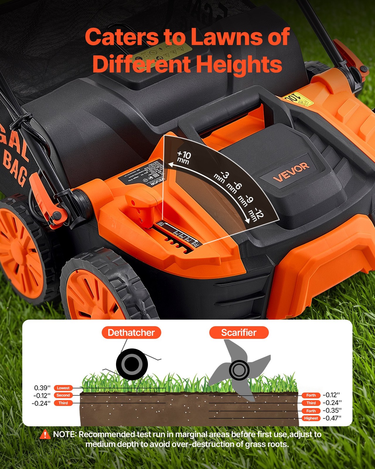 2-in-1 Electric Dethatcher and Scarifier, 16-Inch 15 Amp, Corded Lawn Dethatcher