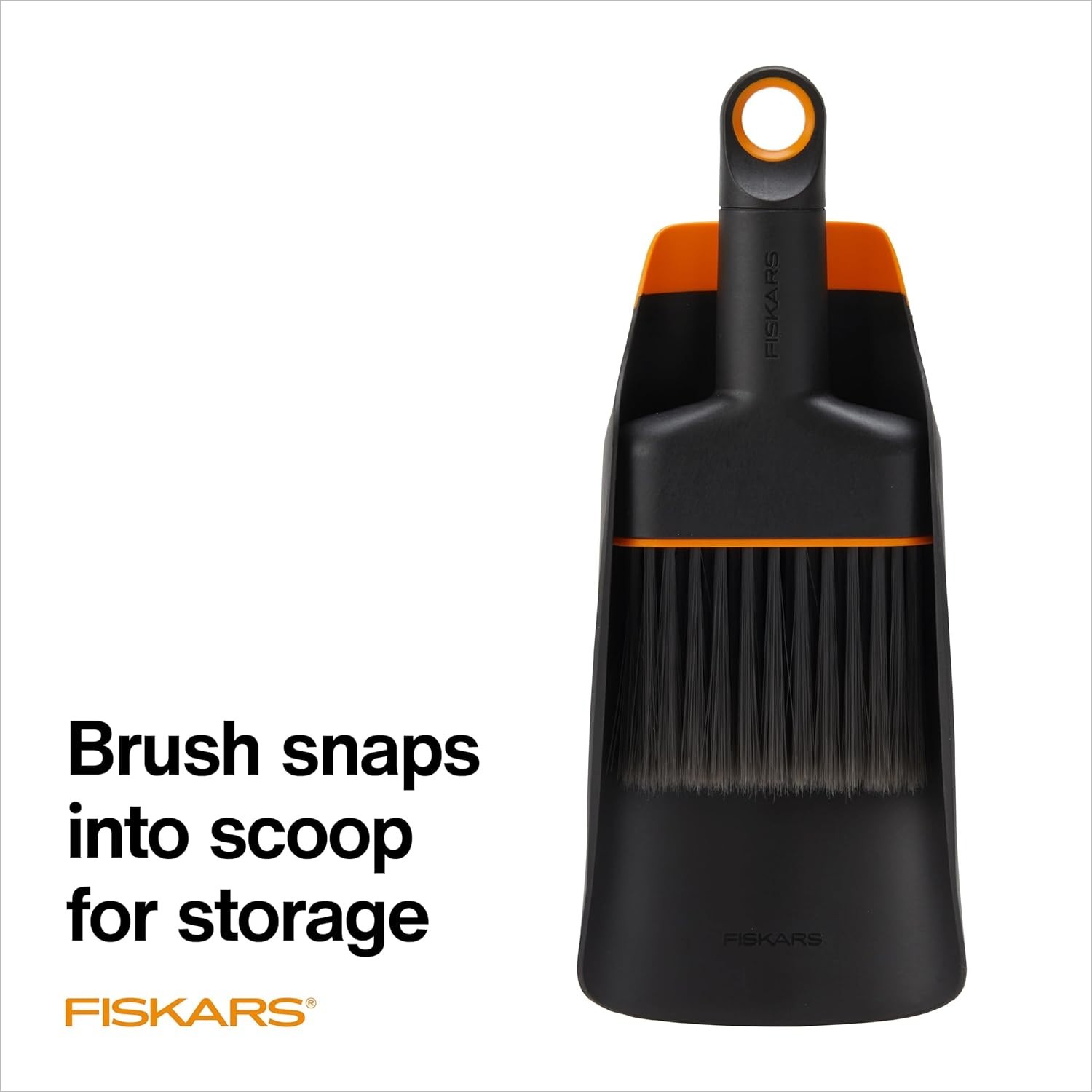 Fiskars Planting Soil Scoop & Brush Set Dual-Sided Indoor Digging & Cleanup Tool
