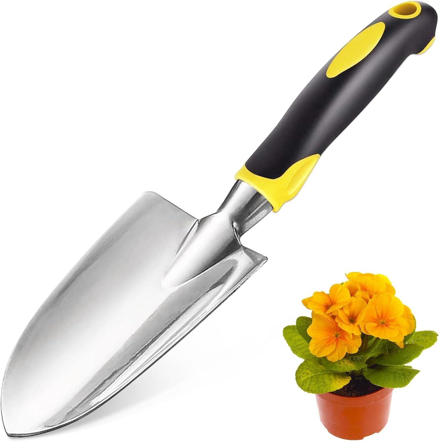 Garden Shovel, Trowel Garden Tool, Stainless Steel Heavy Duty Trowel Rubberized