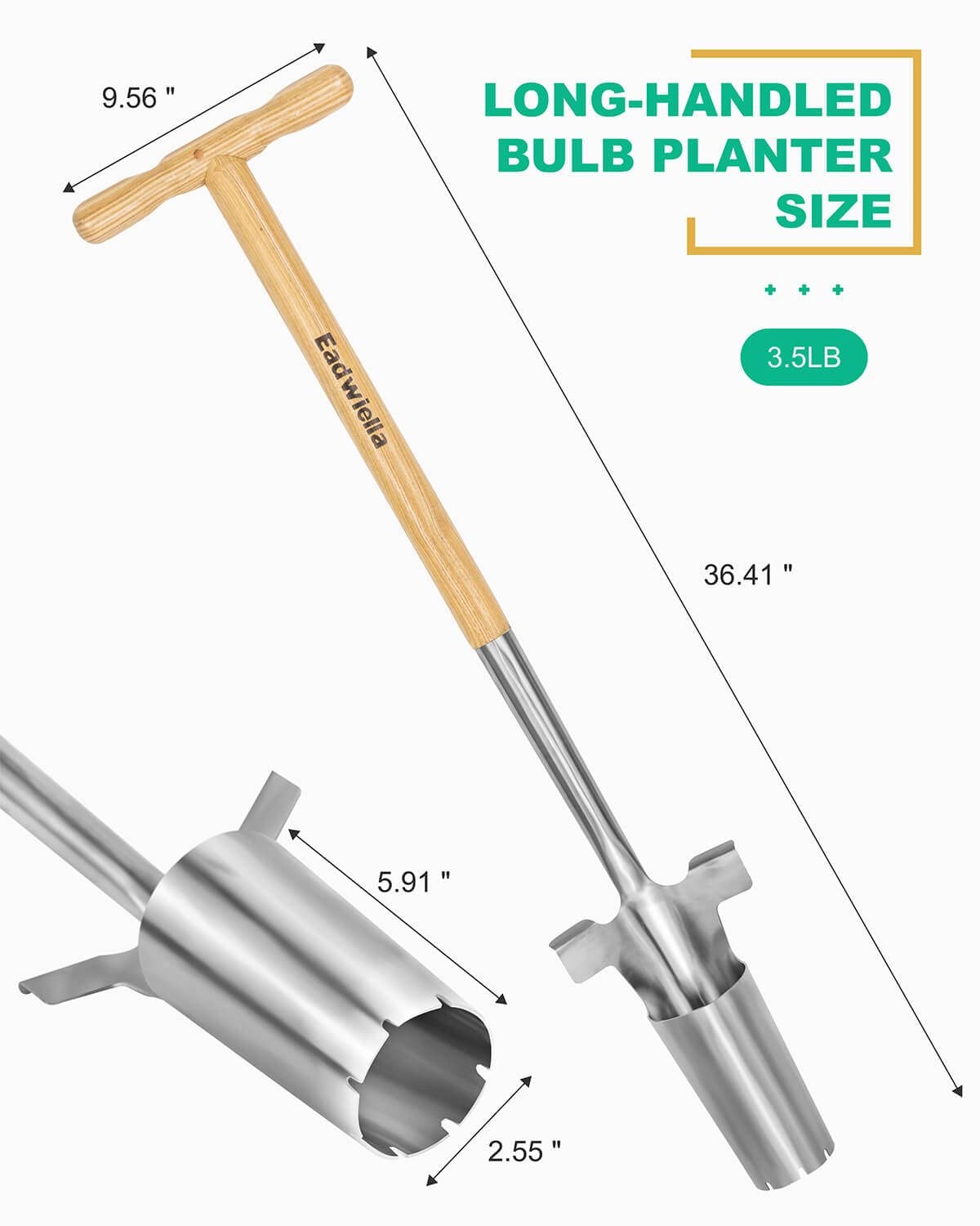Bulb Planter Tool Long Handle Bulb Transplanter Sod Plug Tool Flower Seedling…