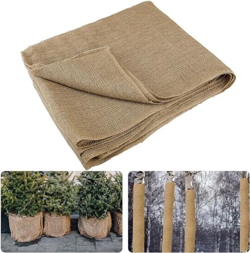 Cleverbrand Burlap Plant Cover Landscape Fabric – 40 X 12Ft Roll – Natural