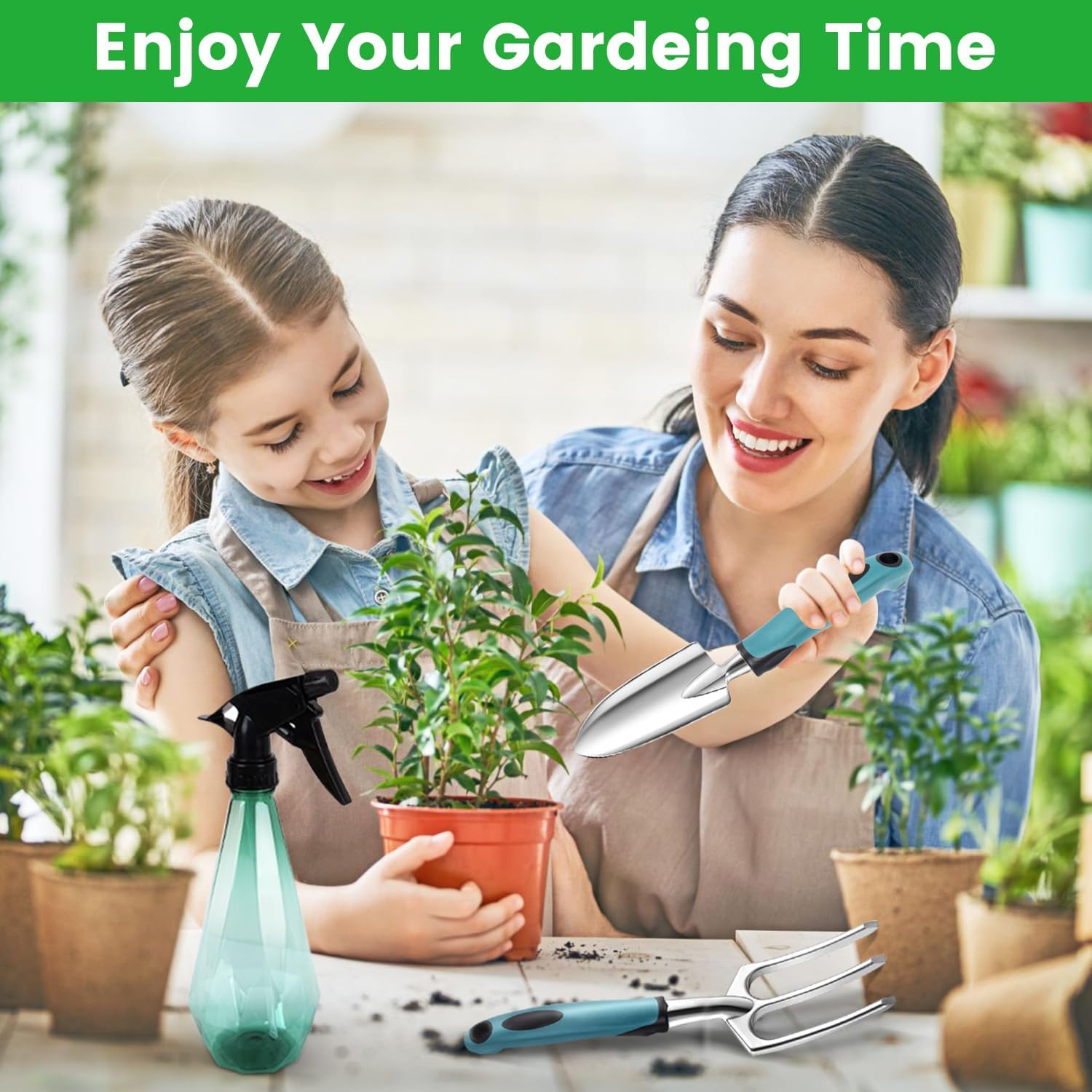 9-Piece Heavy-Duty Garden Tool Set with Durable Bag, Ideal for All Gardeners