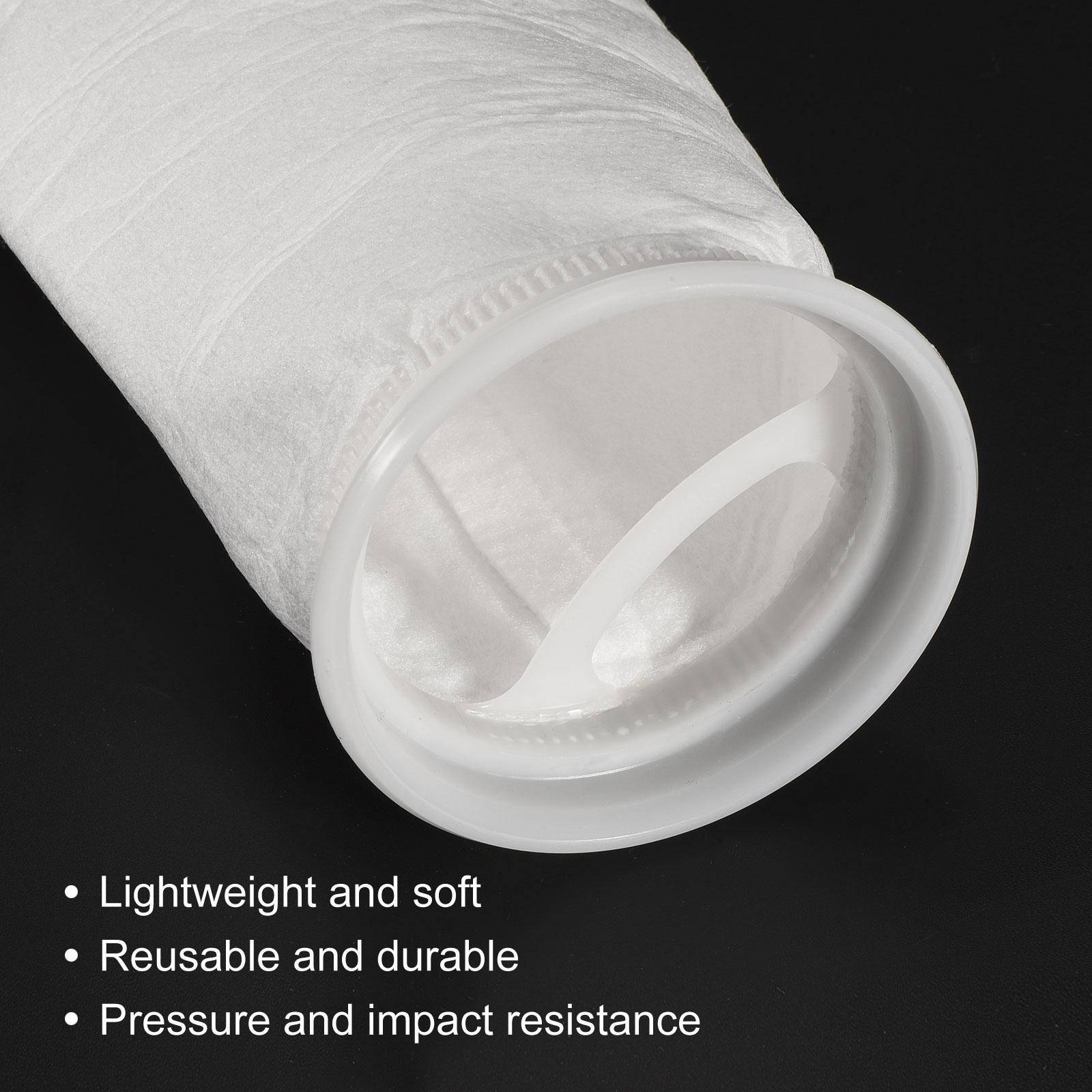 4pcs 4” Ring Filter Socks, 1 Micron Mesh Bags Pool Skimmer Basket, White