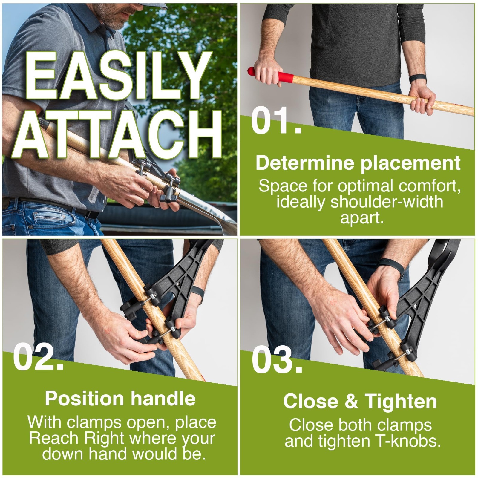 Ergonomic Universal Handle Attachment for Weedeater, String Trimmer & Garden Too