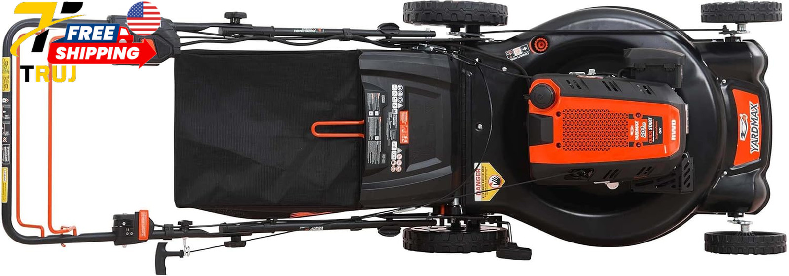 3 in 1 Gas Walk Behind Self Propelled Lawn Mower 24in 201cc Electric Start Selec