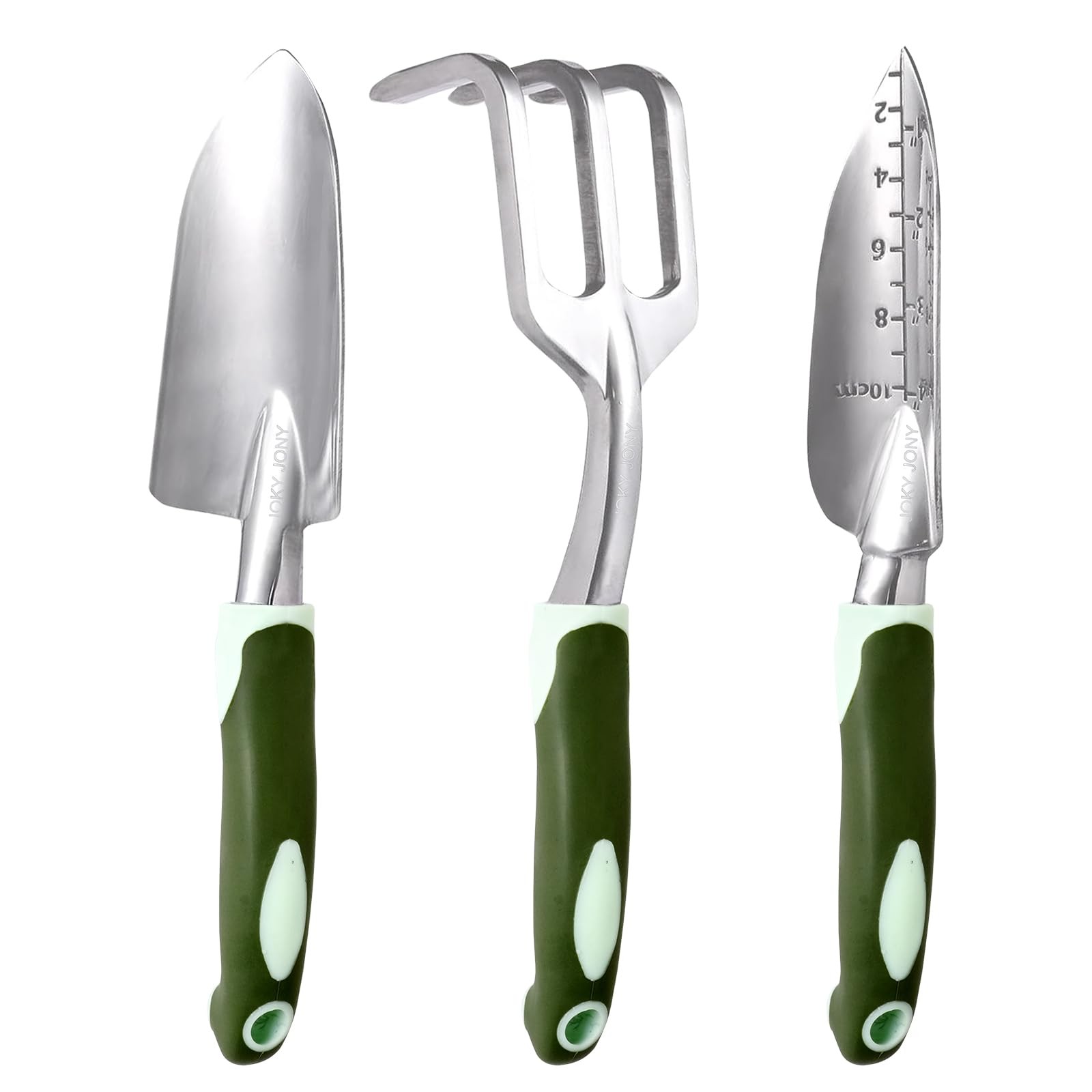 3 PCS Heavy Duty Aluminum Garden Tool Set Trowel Hand Shovel Rake Transplanter