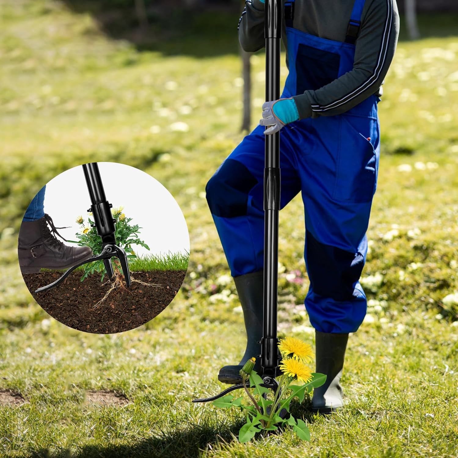 30″~63″ long handle with 4 claws For Yard lawn Weed Picker Puller digger remover