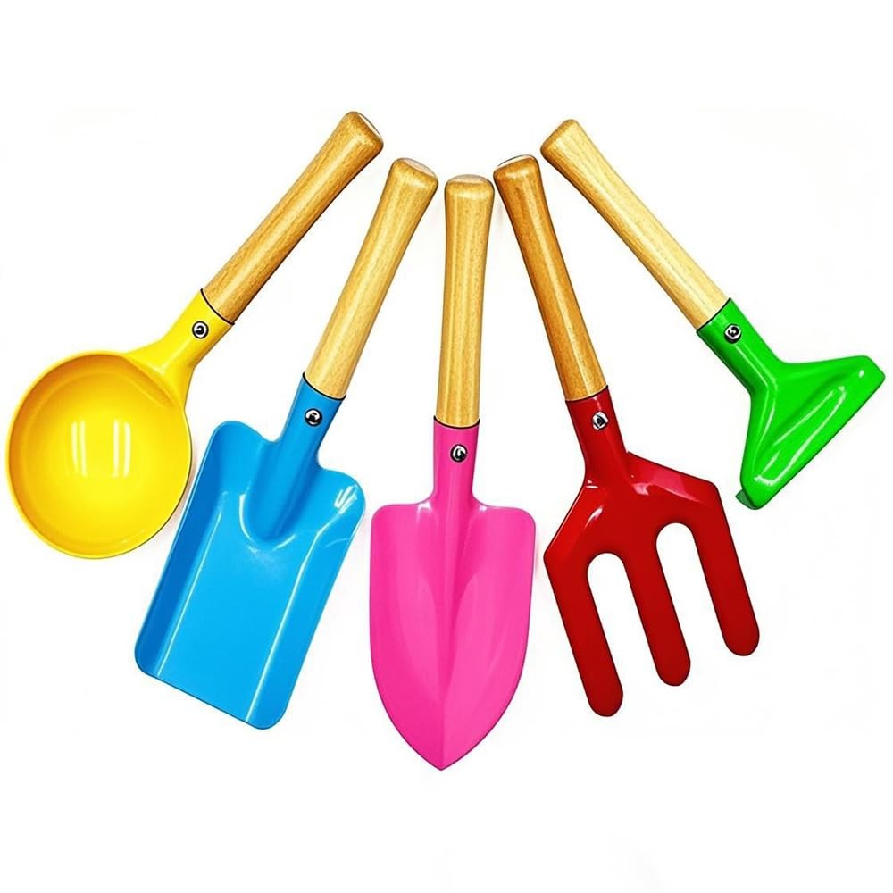 Gardening Tool Set Trowel, Rake, Shovel, Fork, Spoon for Outdoor Use