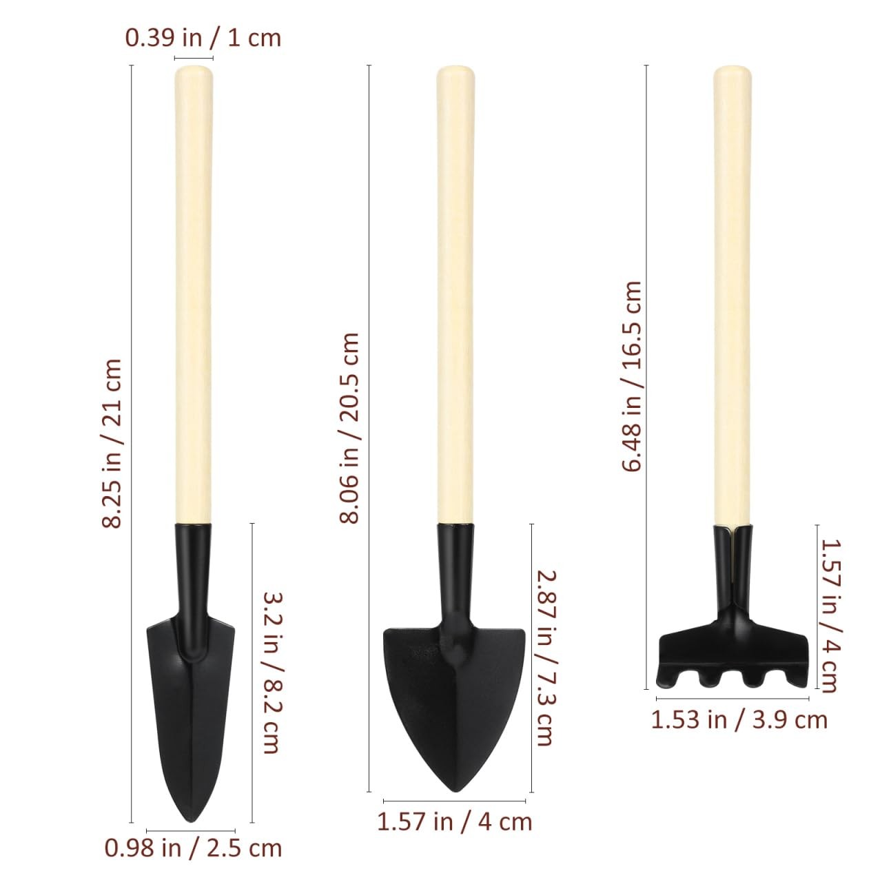 24pcs Mini Gardening Tools Set – Miniature Rake Trowel and Shovel with Smooth…