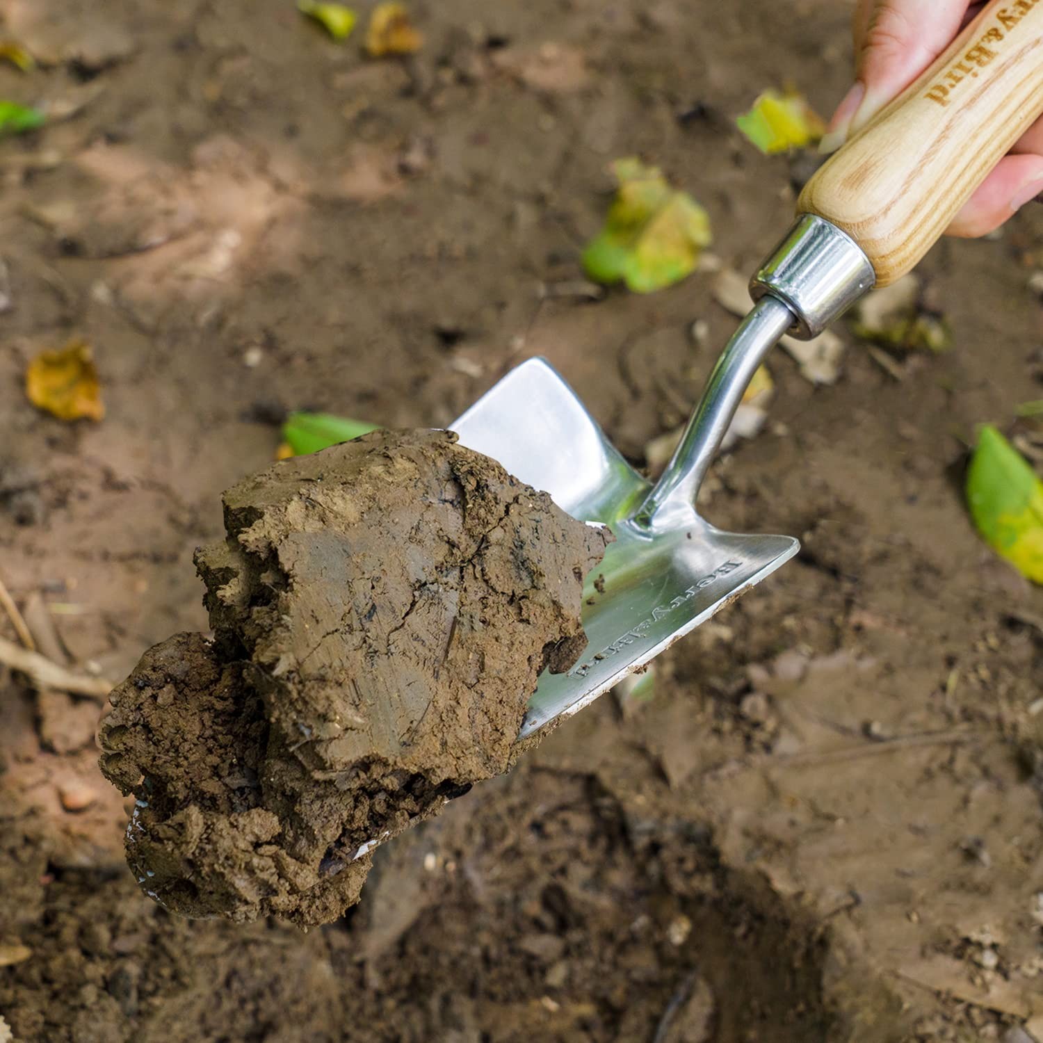 Stainless Steel Garden Hand Trowel Shovel Soil Scoop Wood Handle