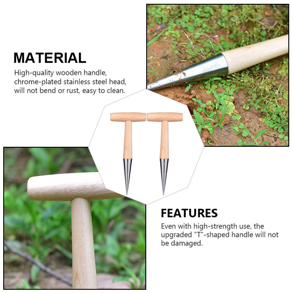 2pcs Small Digging Hoe Dibber Garden Tools Potato Dibber Small Hand Hoe