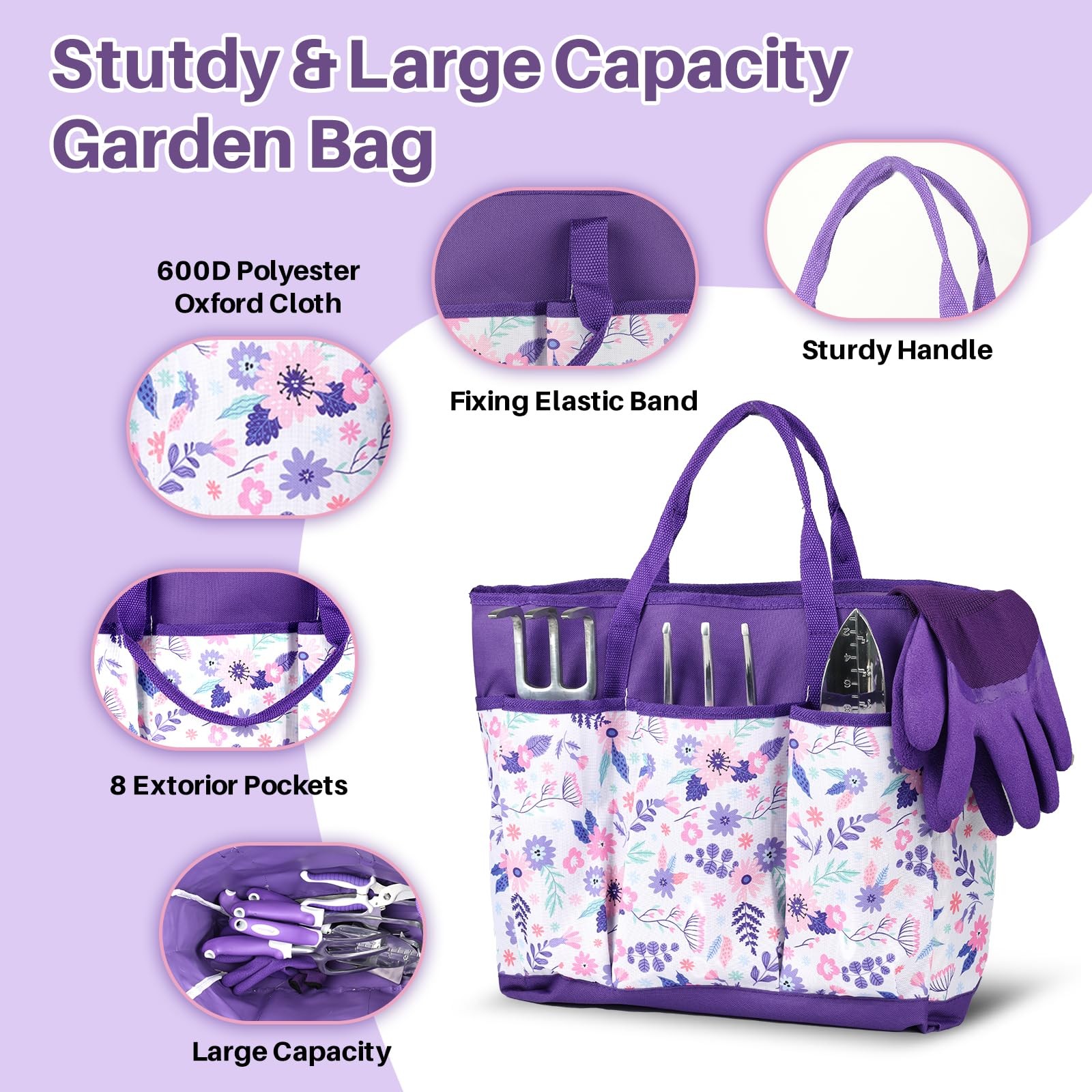 Garden Tool Set, 10 Pcs Heavy Duty Gardening Tool Kit Women Garden Gift Set A…